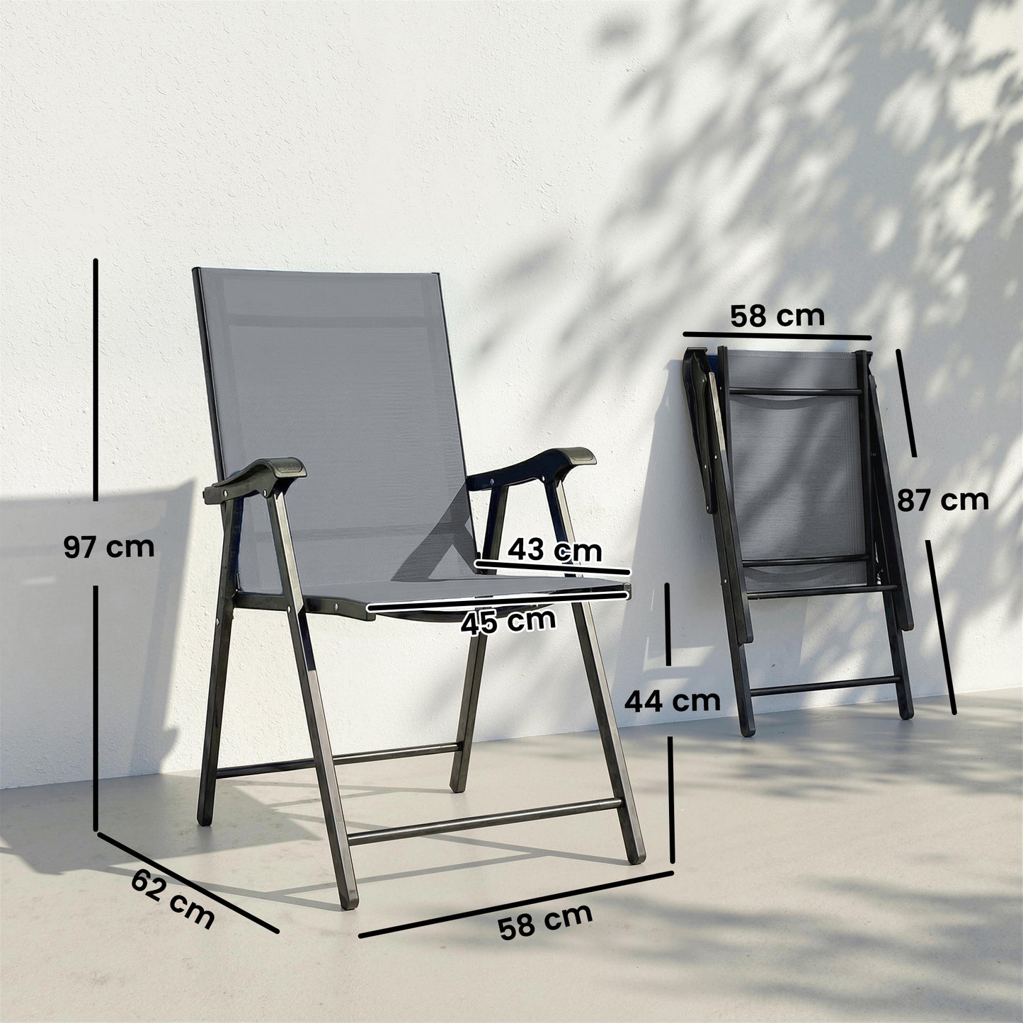 Folding Garden Chairs , Foldable Garden Dining Chairs with High Back