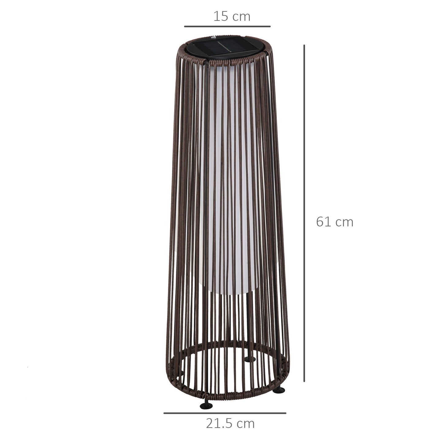 Patio Garden PE Rattan Solar Lights Woven Resin Wicker Lantern Auto