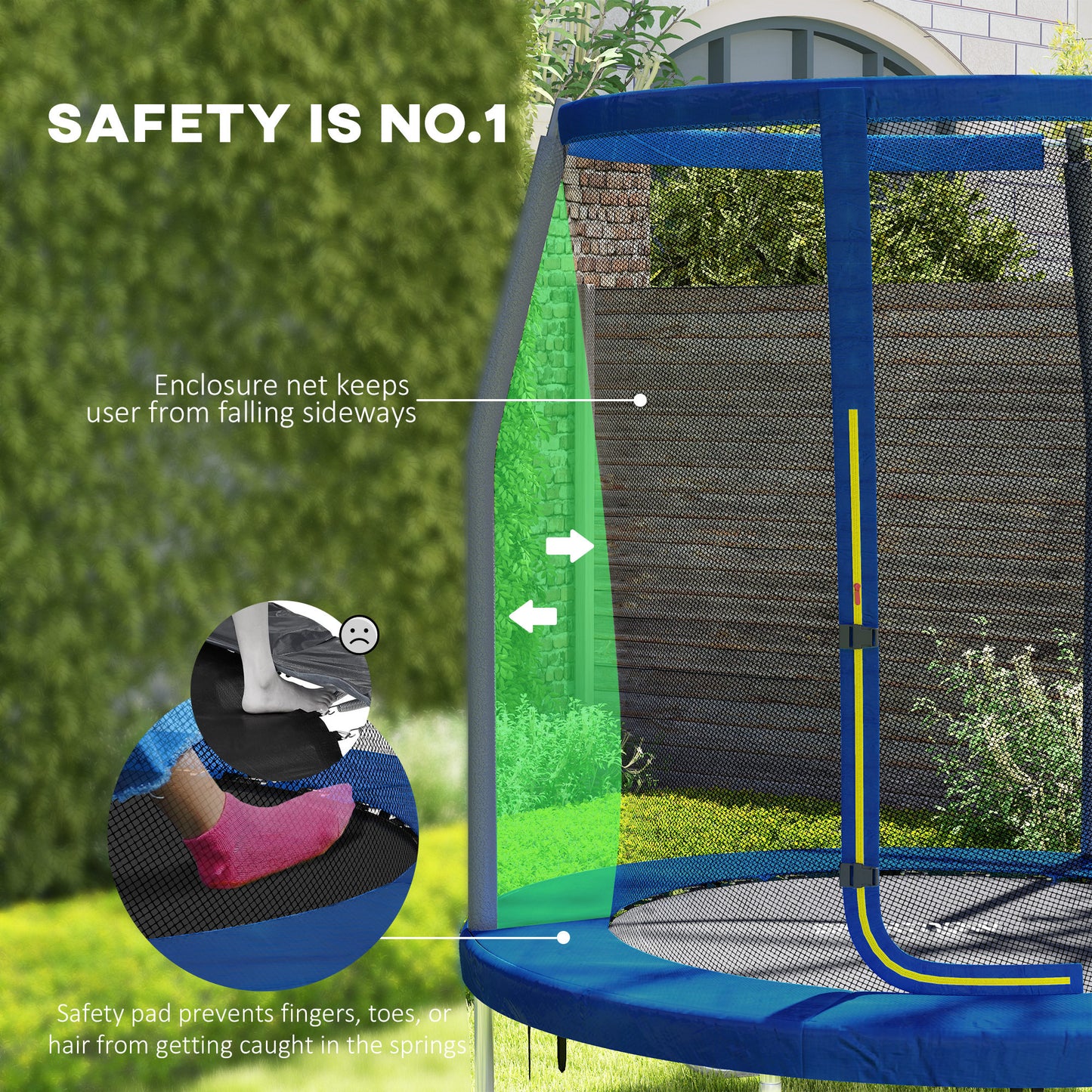 6ft Trampoline with Safety Enclosure Net