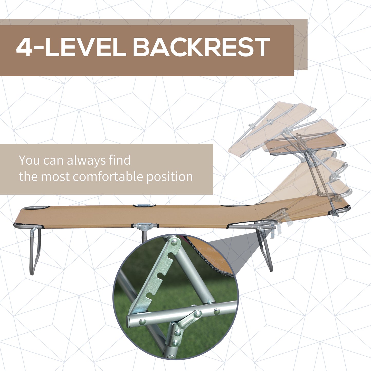 Sun Lounger, with Adjustable Face Canopy