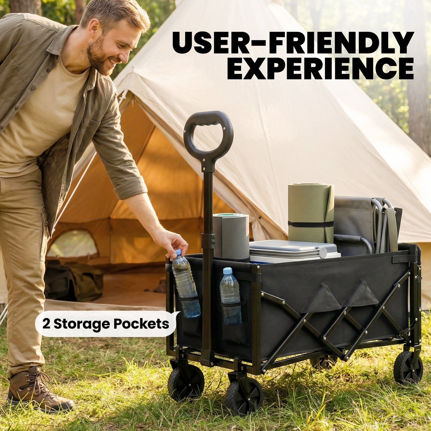 60L Foldable Festival Trolley on Wheels