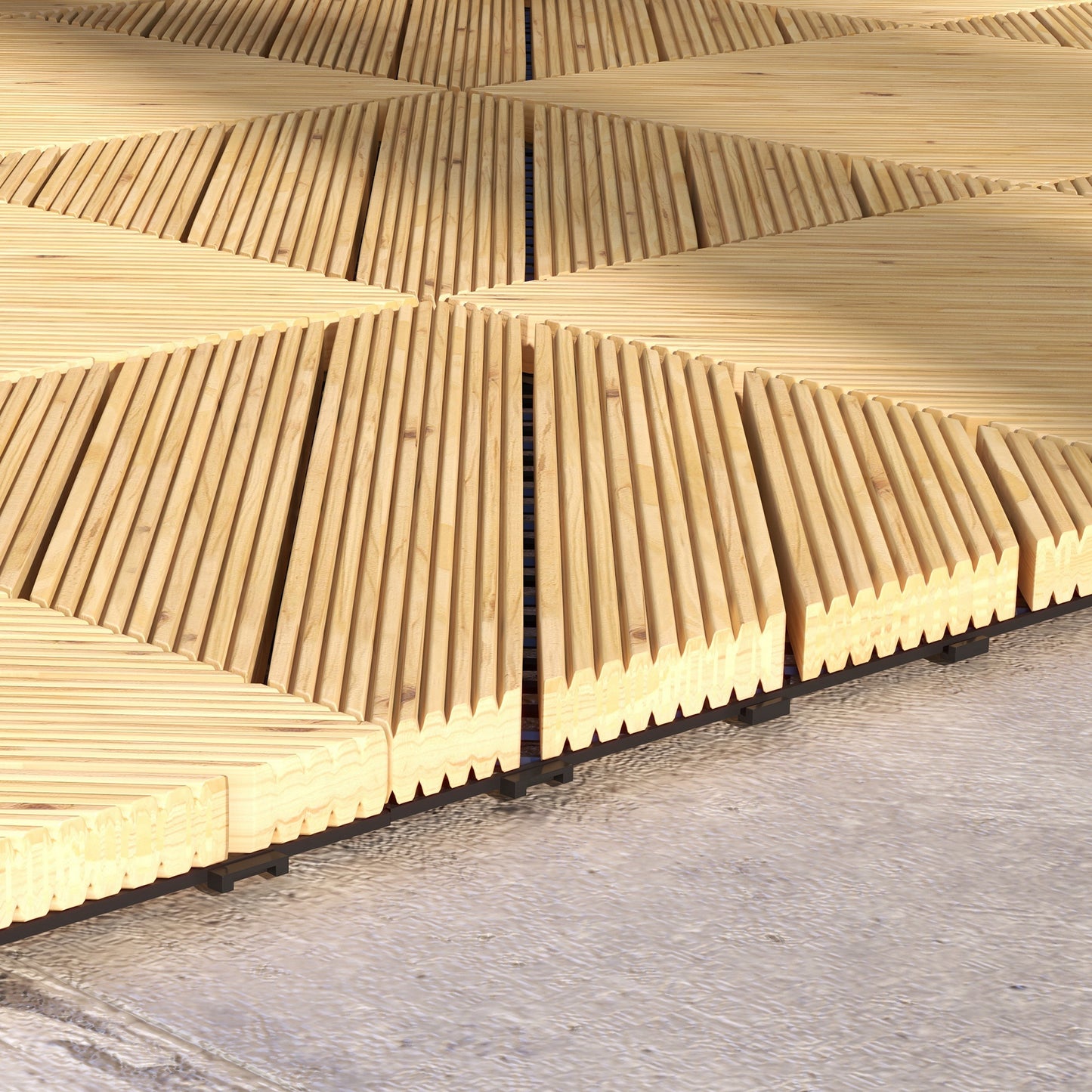 27 Pcs Wooden Interlocking Decking Tiles (2)