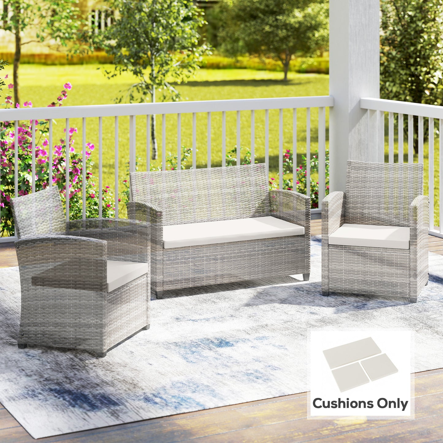 Outdoor Seat Cushion Pads for Rattan Furniture