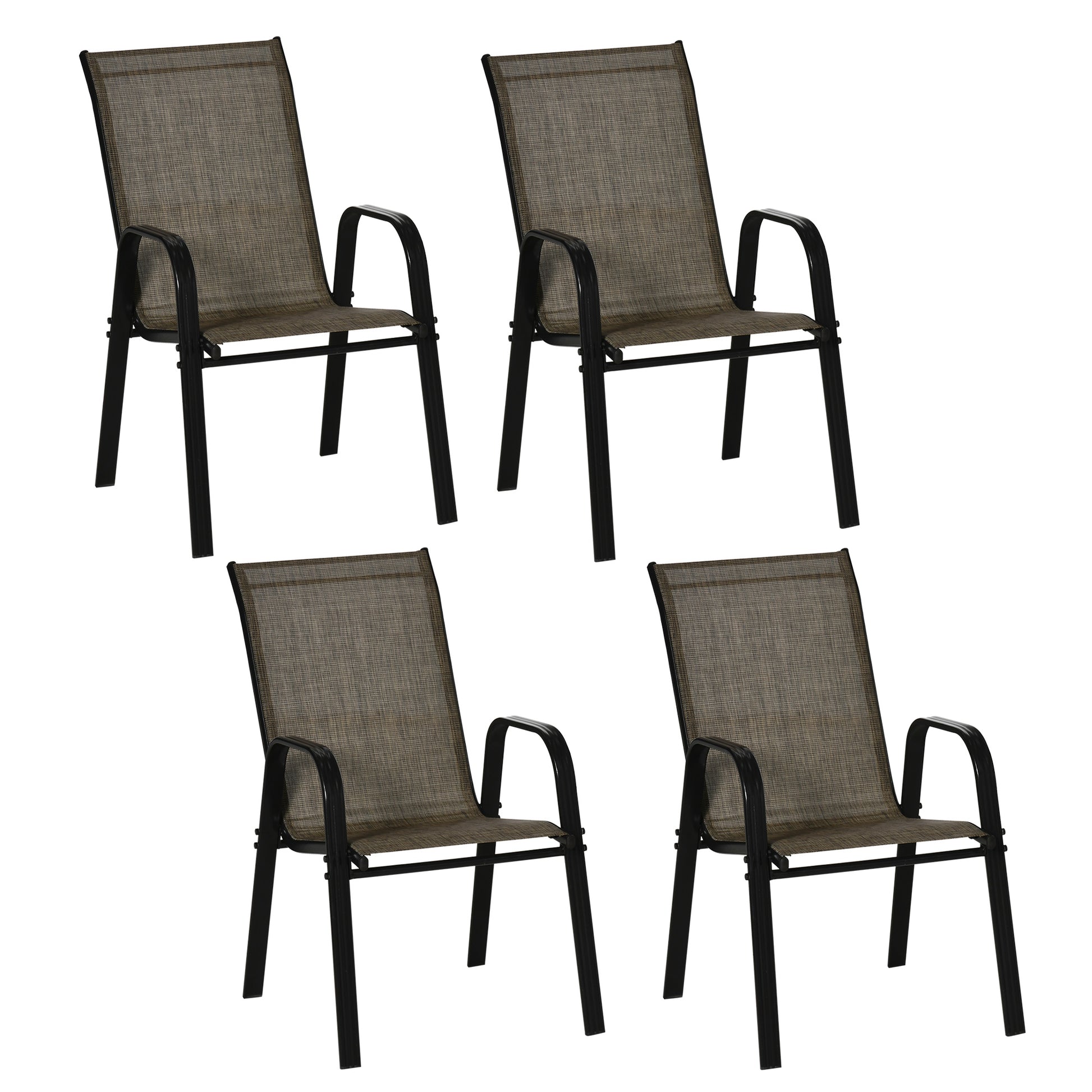 Set of Four Stackable Mesh Seat Chairs (1)