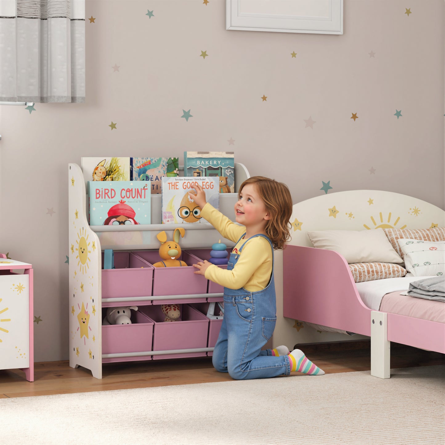 Kids Storage Unit, Toy Organiser with 6 Fabric Drawers