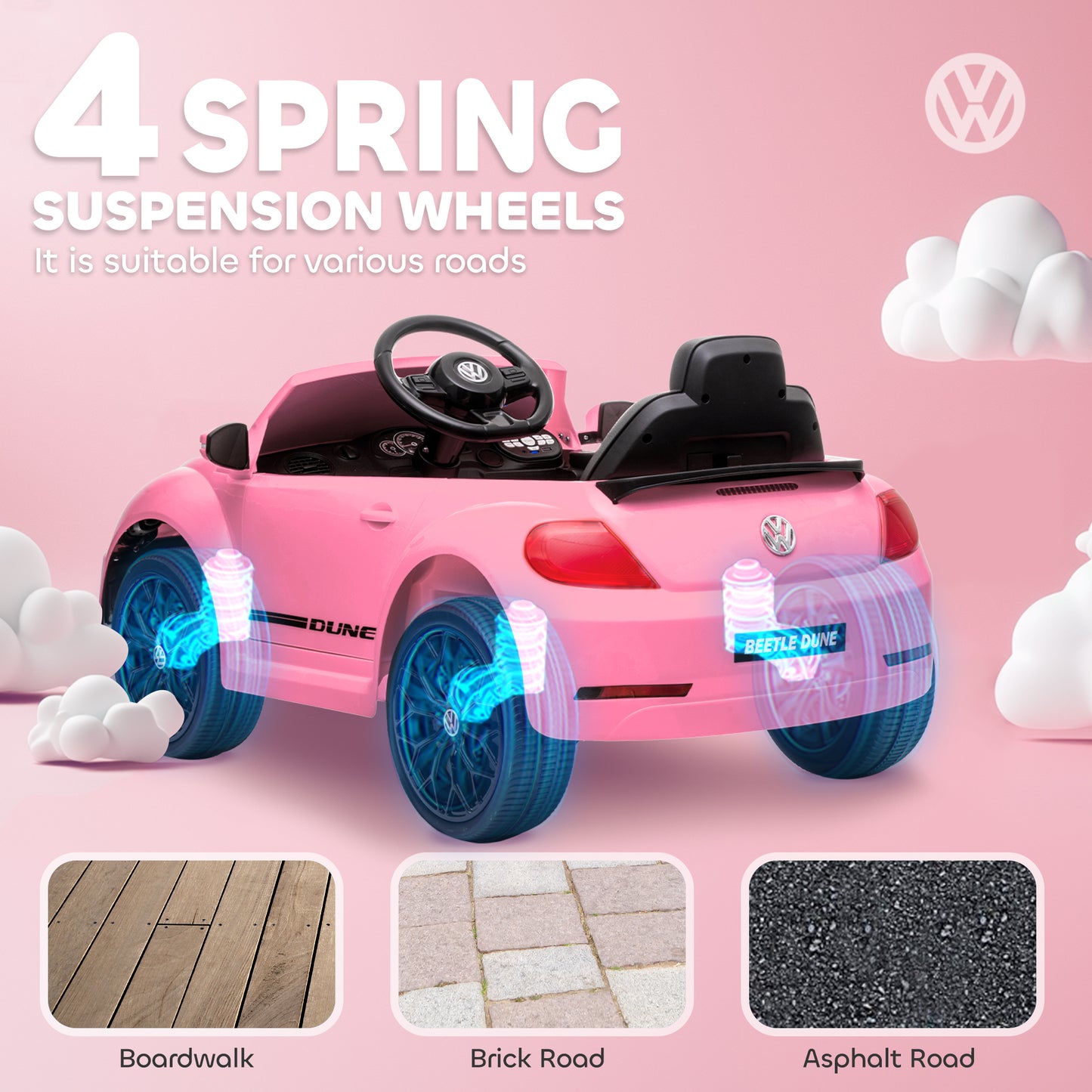 Volkswagen Beetle Licensed 12V Ride on Car w/ Remote Control