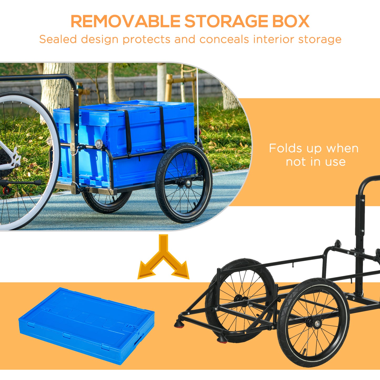 Steel Trailer for Bike, Bicycle Cargo Trailer