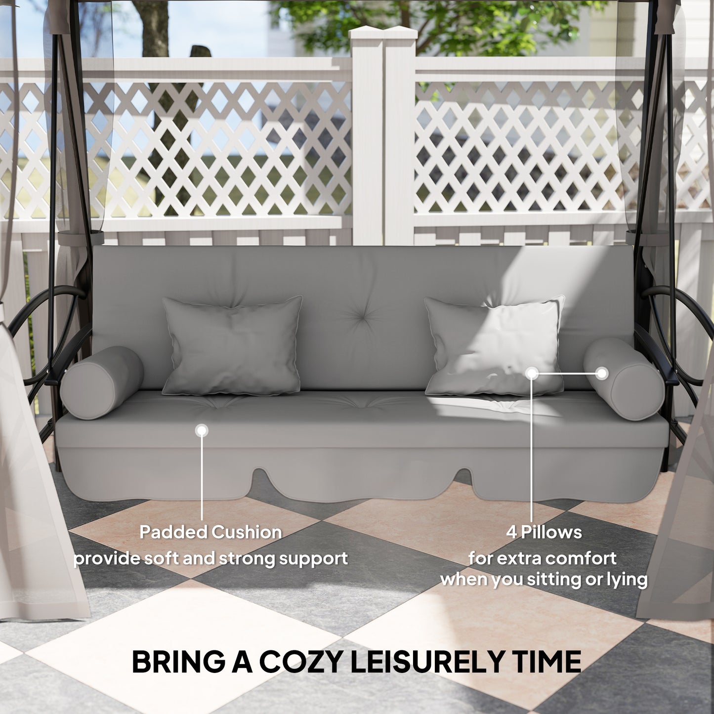 3 Seater Convertible Swing Chair