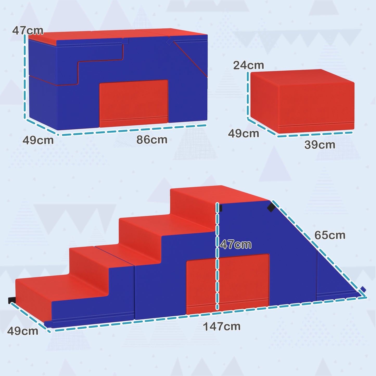2-piece Soft Play Set, Baby Foam Climber Block for Toddler 1-3 Years