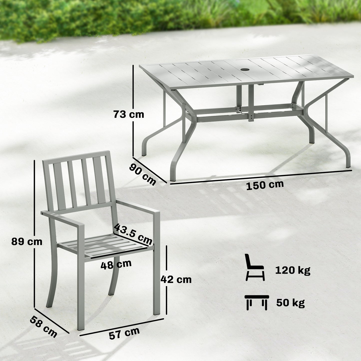 7 Pieces Garden Table and Chairs