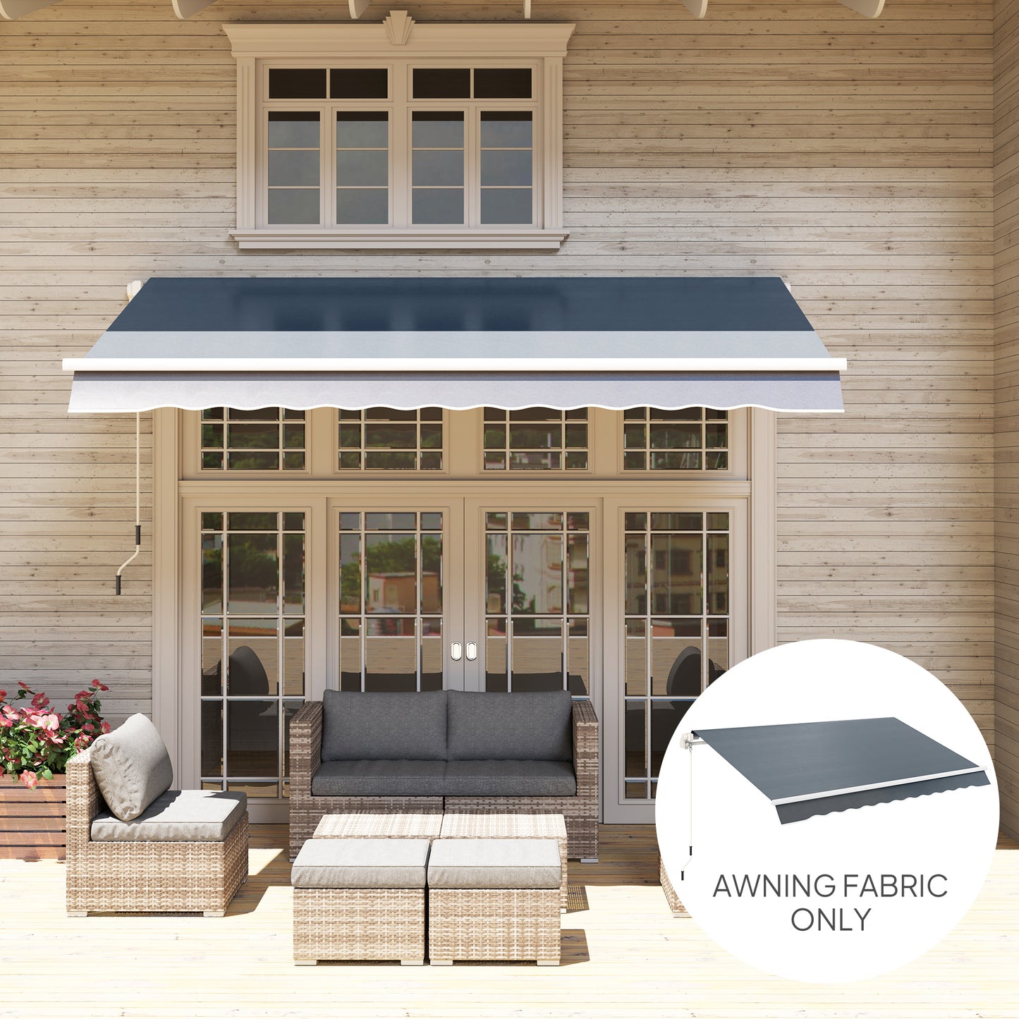 Awning Replacement Canopy, Water Resistant UPF 50+ Sun Shade Cover