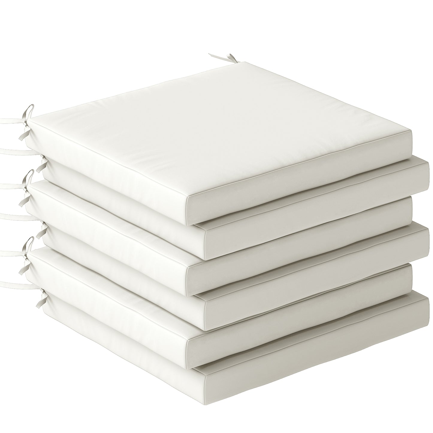 Set of 6 Outdoor Seat Cushions with Machine Washable Cover