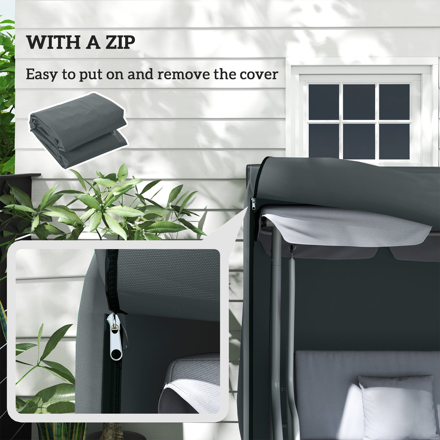 220 x 125cm Three-Seater Swing Chair Protective Cover