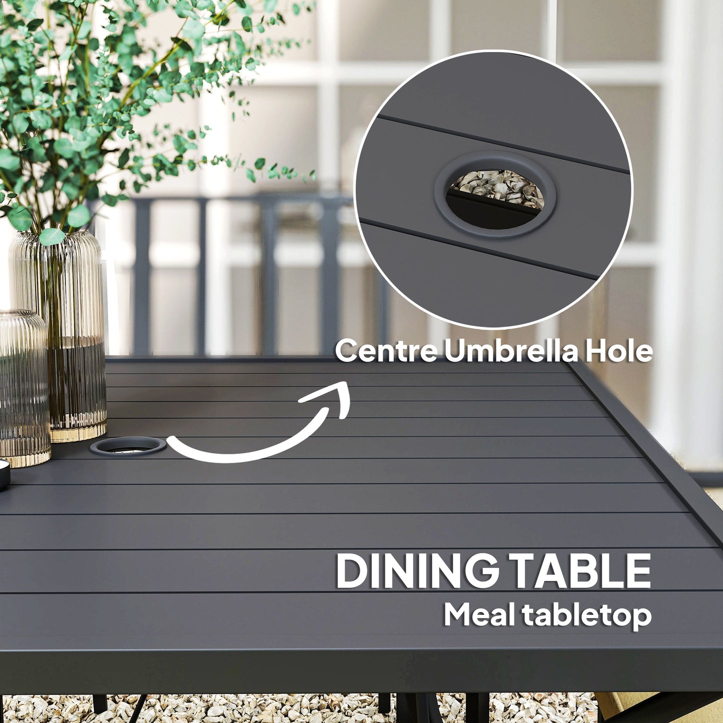 5 Pieces Garden Dining Set with Cushions