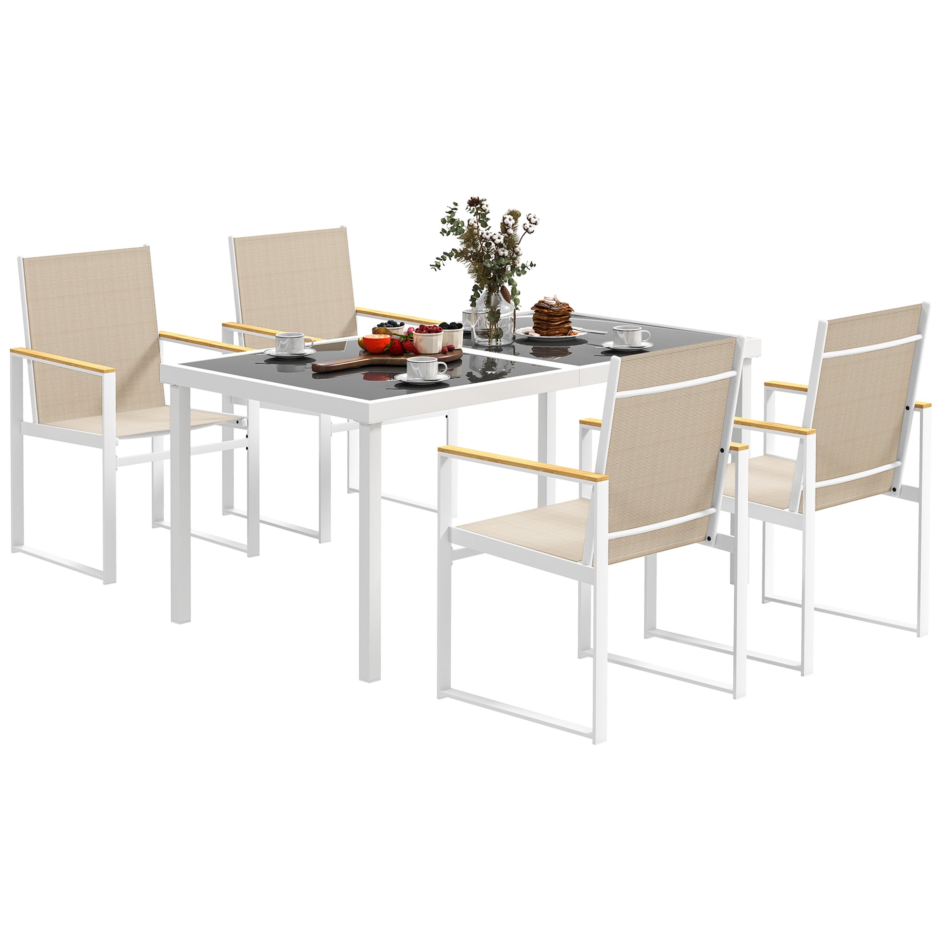 5 Piece Garden Furniture Set with 4 Armchairs