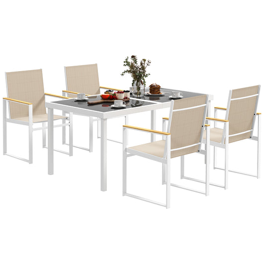 5 Piece Garden Furniture Set with 4 Armchairs