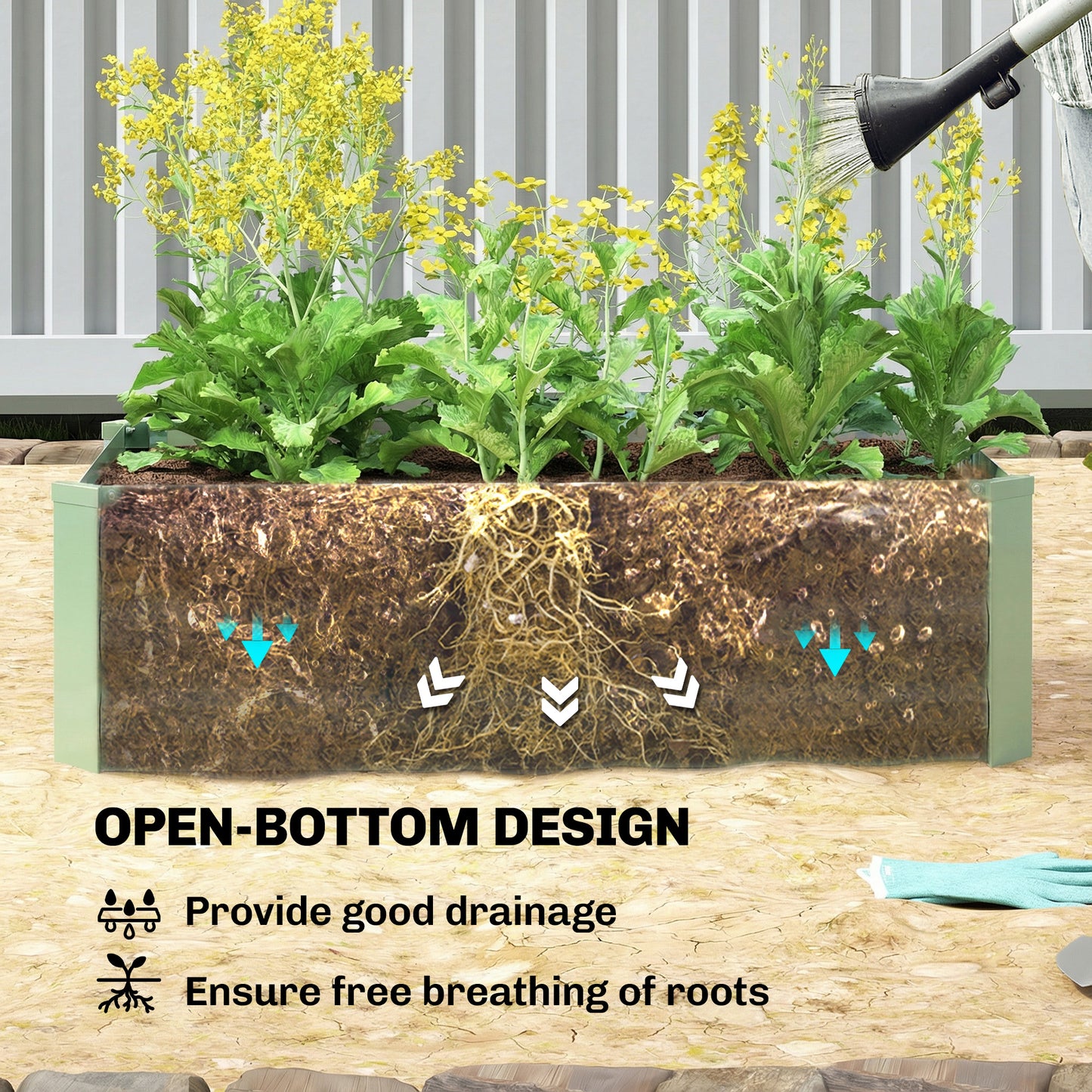 Set of Two 100 x 60cm Steel Planter Boxes (2)