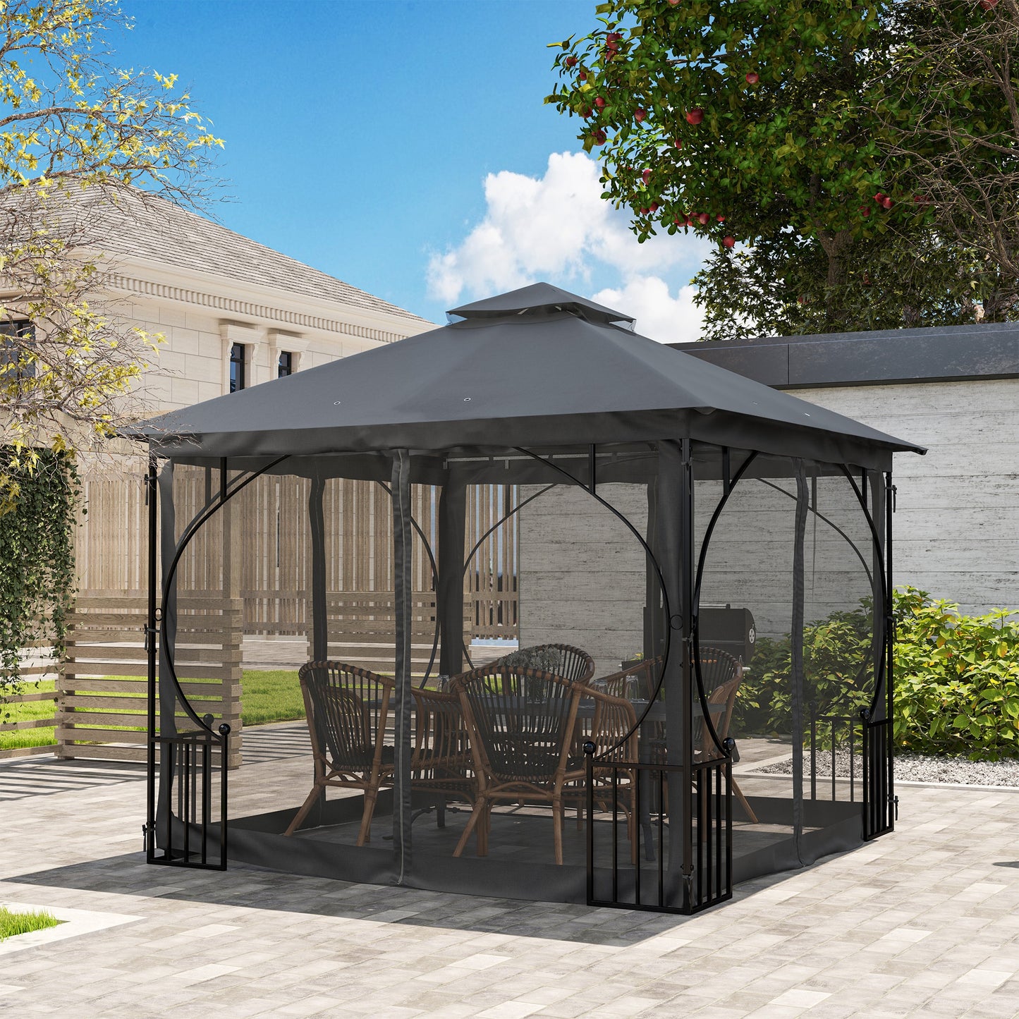 3 x 3m Garden Gazebo Patio Party Tent Shelter Outdoor Canopy Double