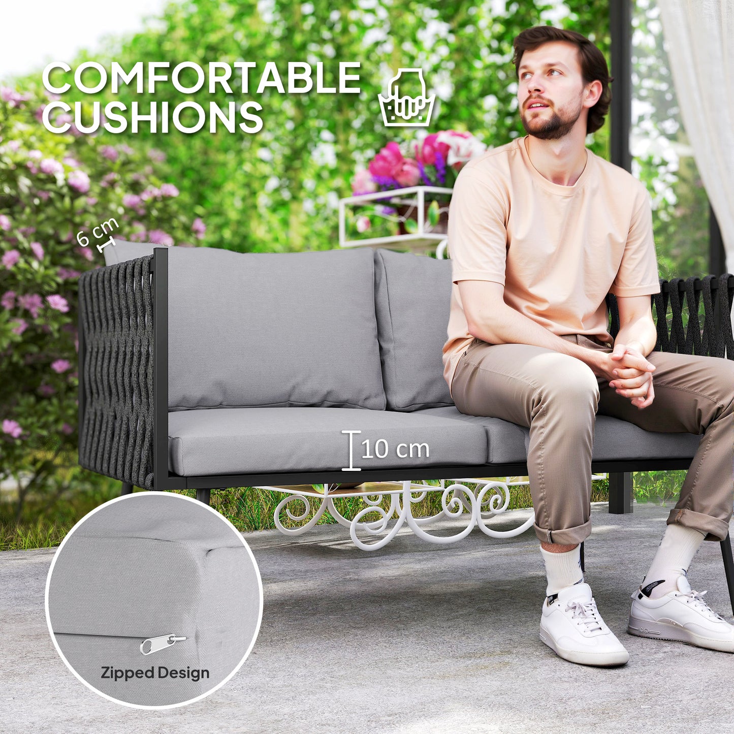 4-Piece Garden Furniture Set with Cushions