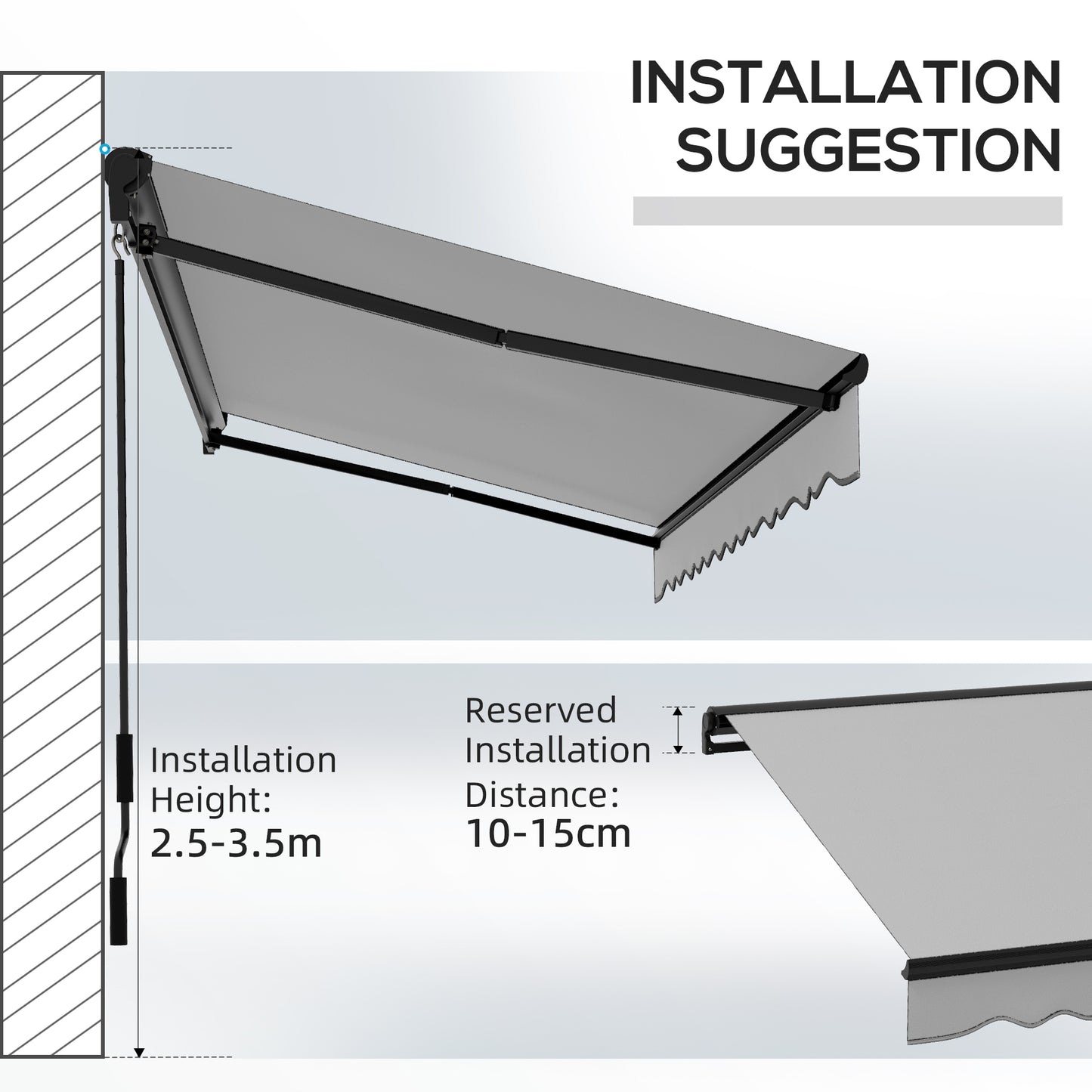 2.5 x 3.5m Aluminium Frame Electric Awning, with Remote