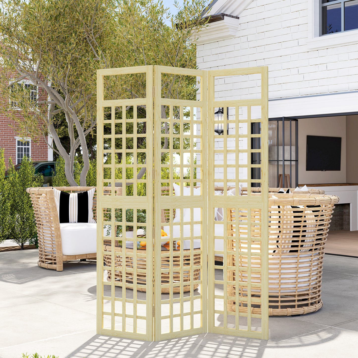 3-Panel Garden Privacy Screen