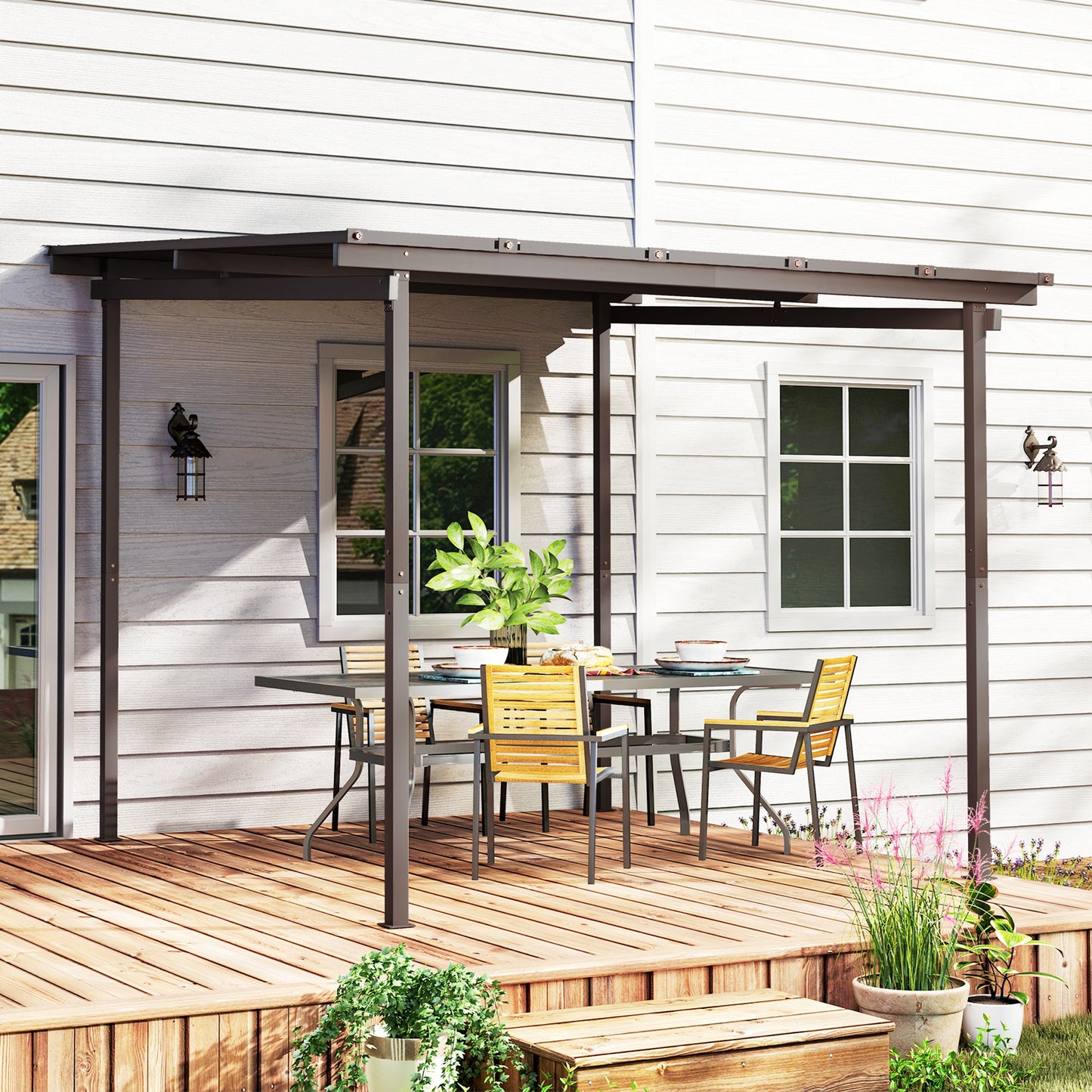 3 x 3(m) Garden Pergola with Waterproof Metal Roof