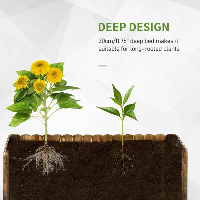 109L Raised Garden Bed, Wooden Rectangle Planter Box