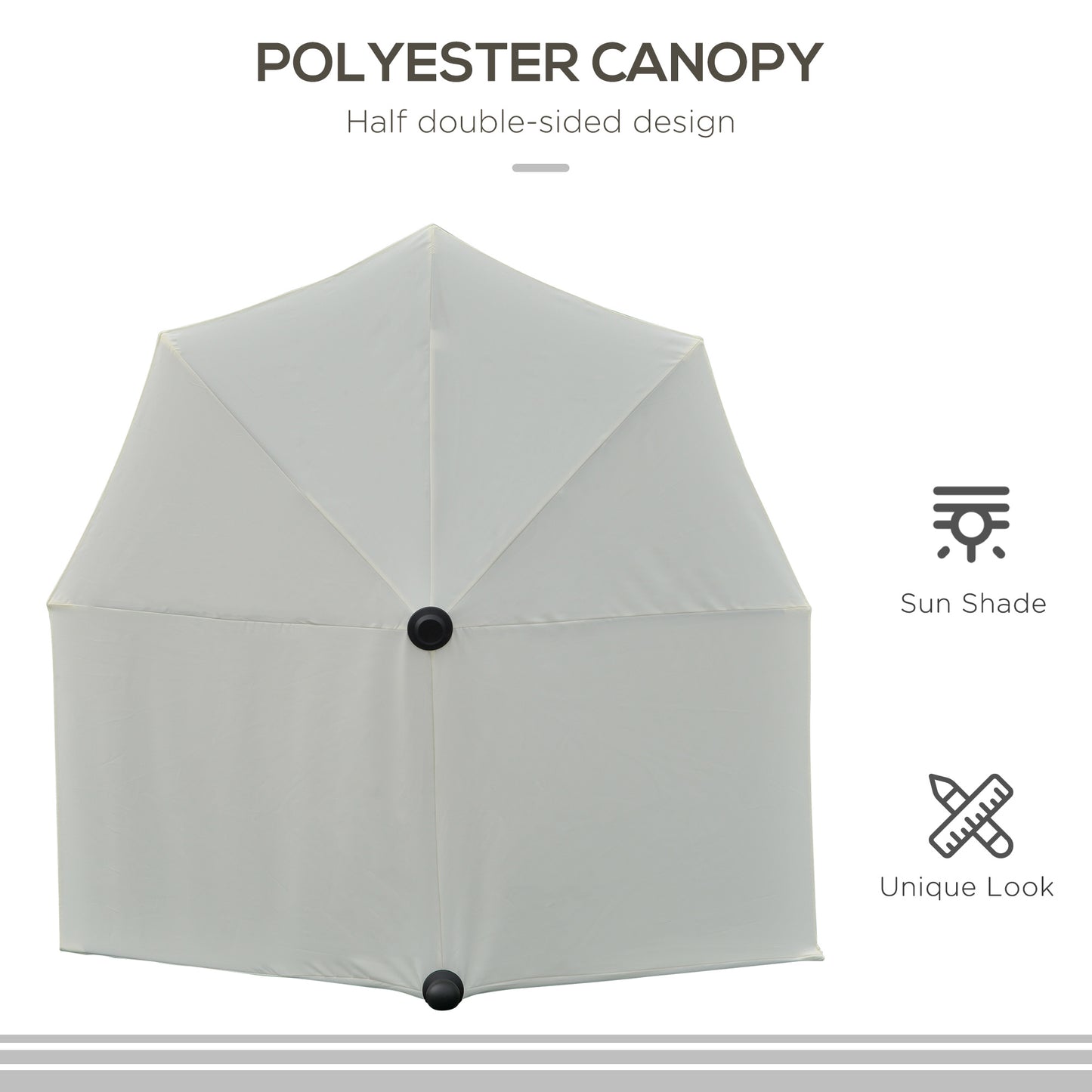 2m Half Parasol Market Umbrella Garden Balcony Parasol