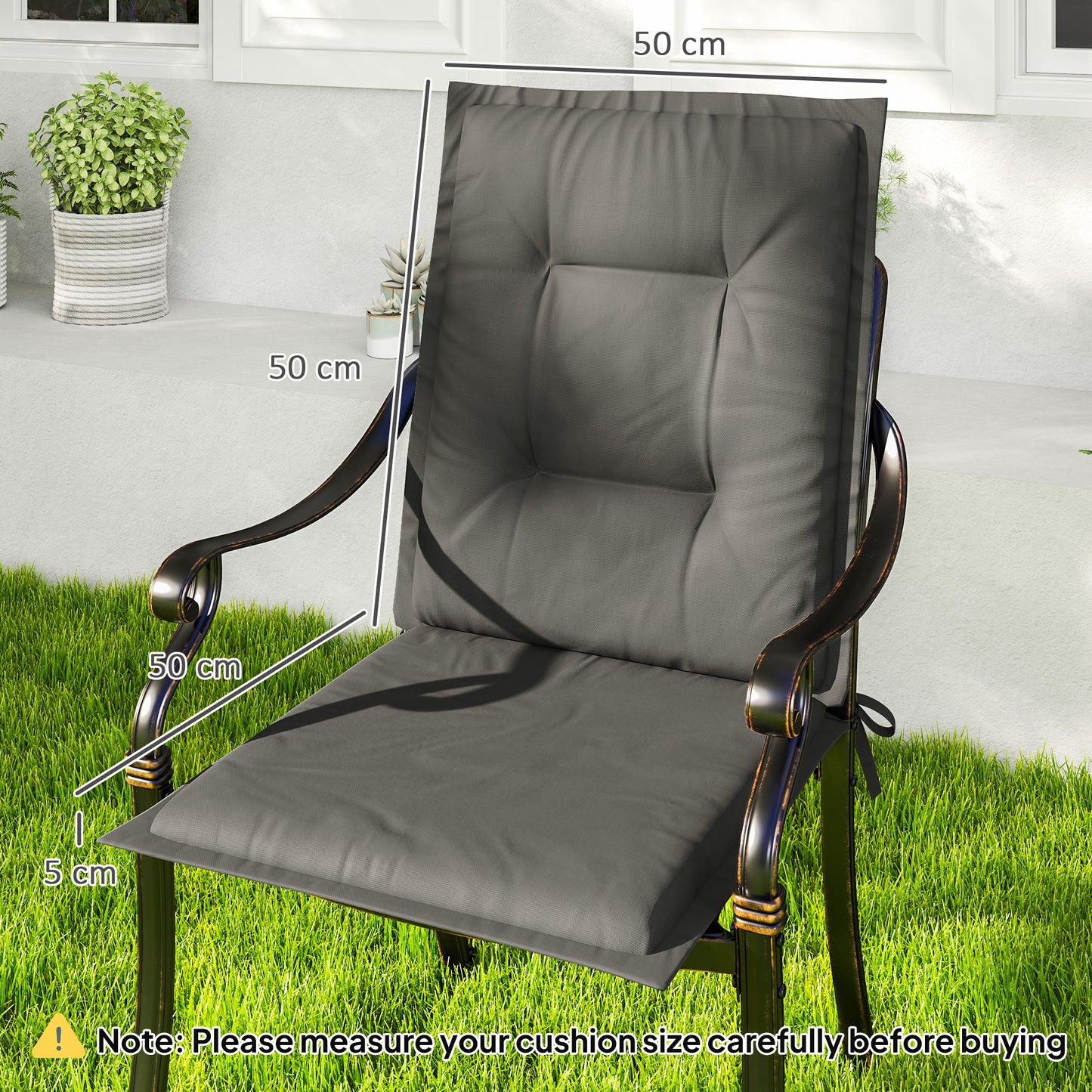 Set of Four Padded Garden Seat Cushions