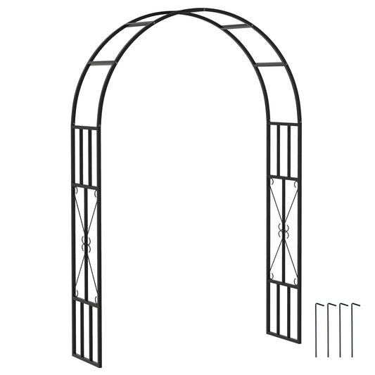 Steel Garden Arch, 2.2m High x 1.5m Wide Metal Garden Trellis