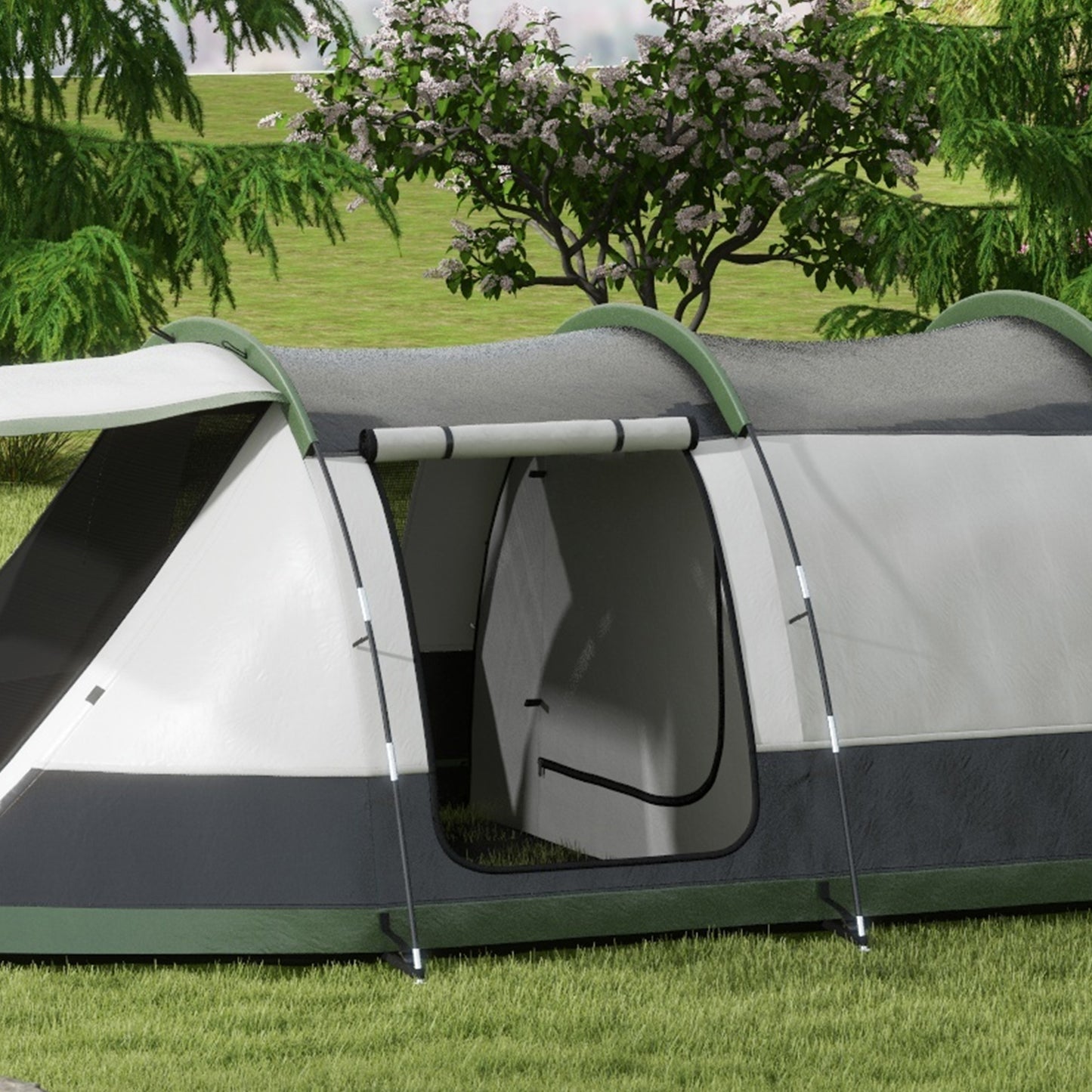 Three-Man Camping Tent, with Two Rooms and Porch