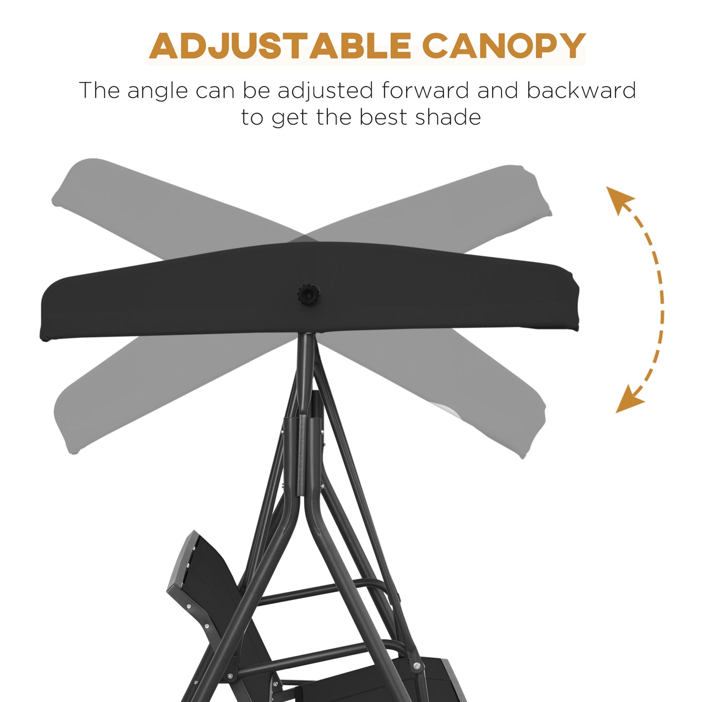 Three-Seater Garden Swing Chair, with Canopy