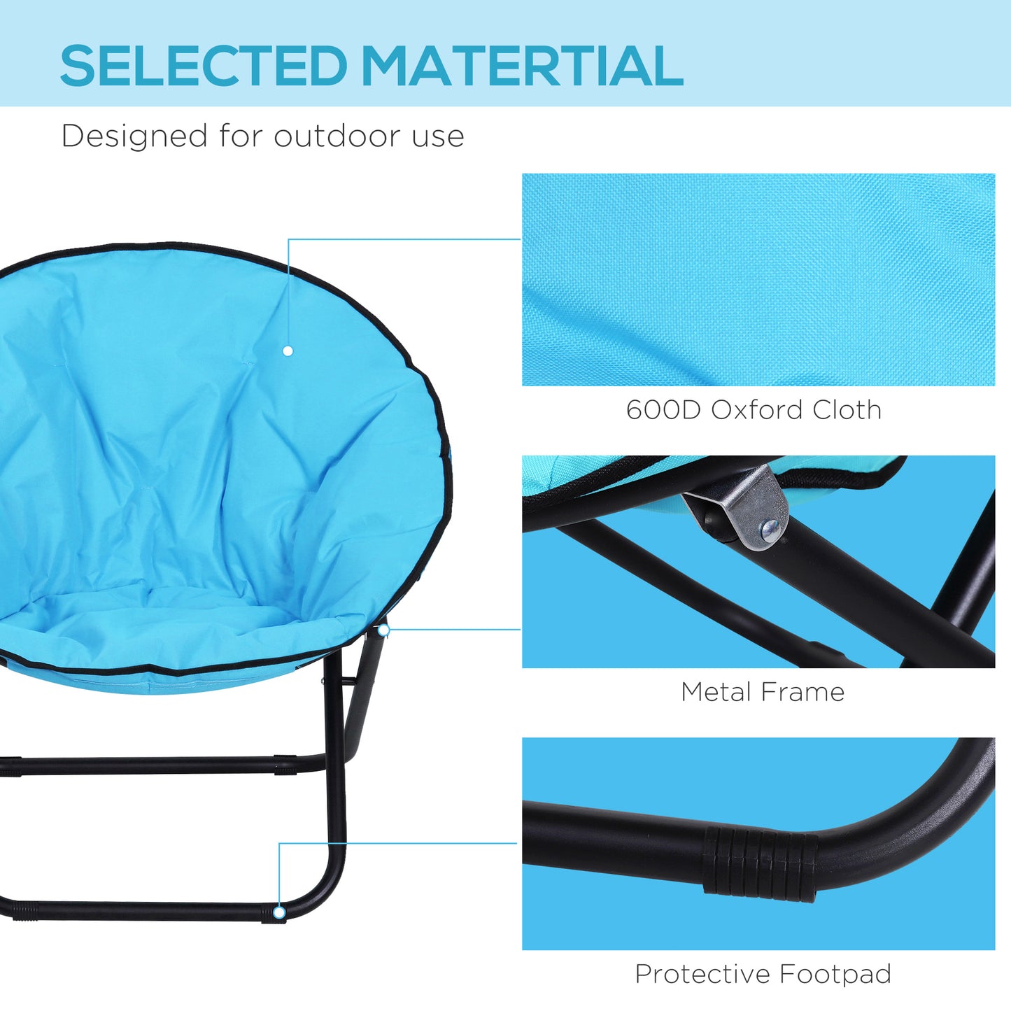 Camping Moon Chair, Portable Folding Camping Chair for Adults
