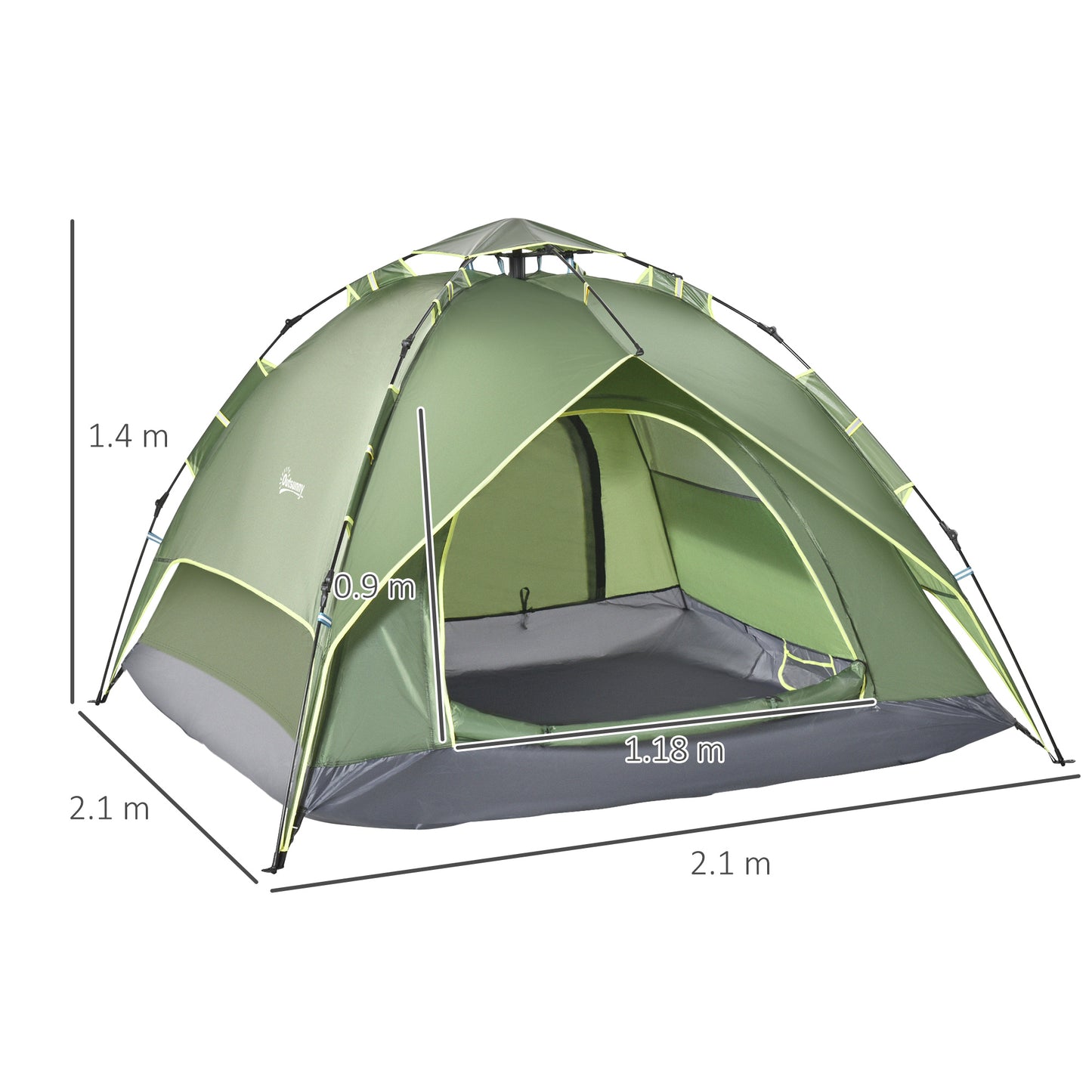3 Man Camping Tent Automatic Pop Up Tent Portable Double Layer