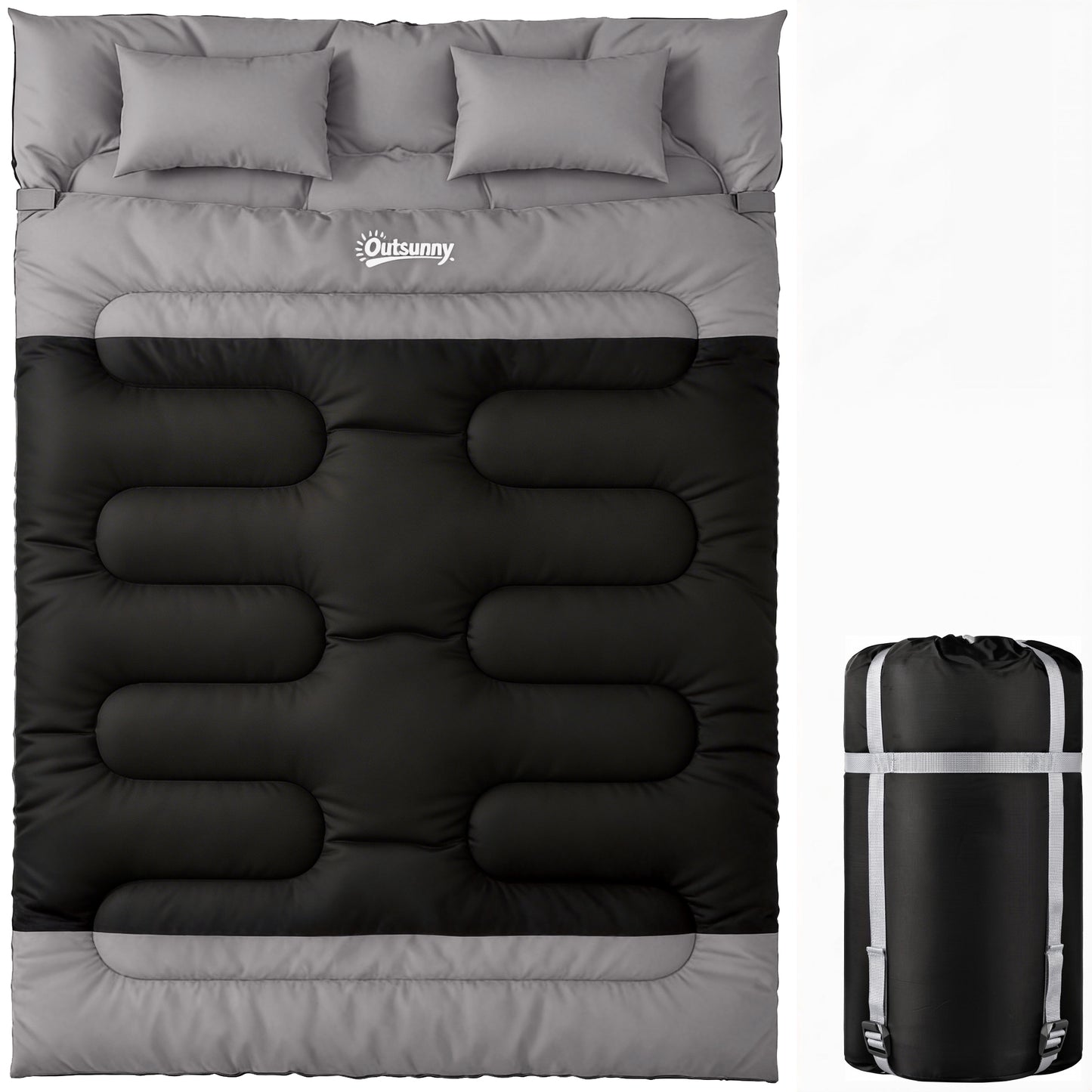 Double Sleeping Bag with 2 Pillows (2)