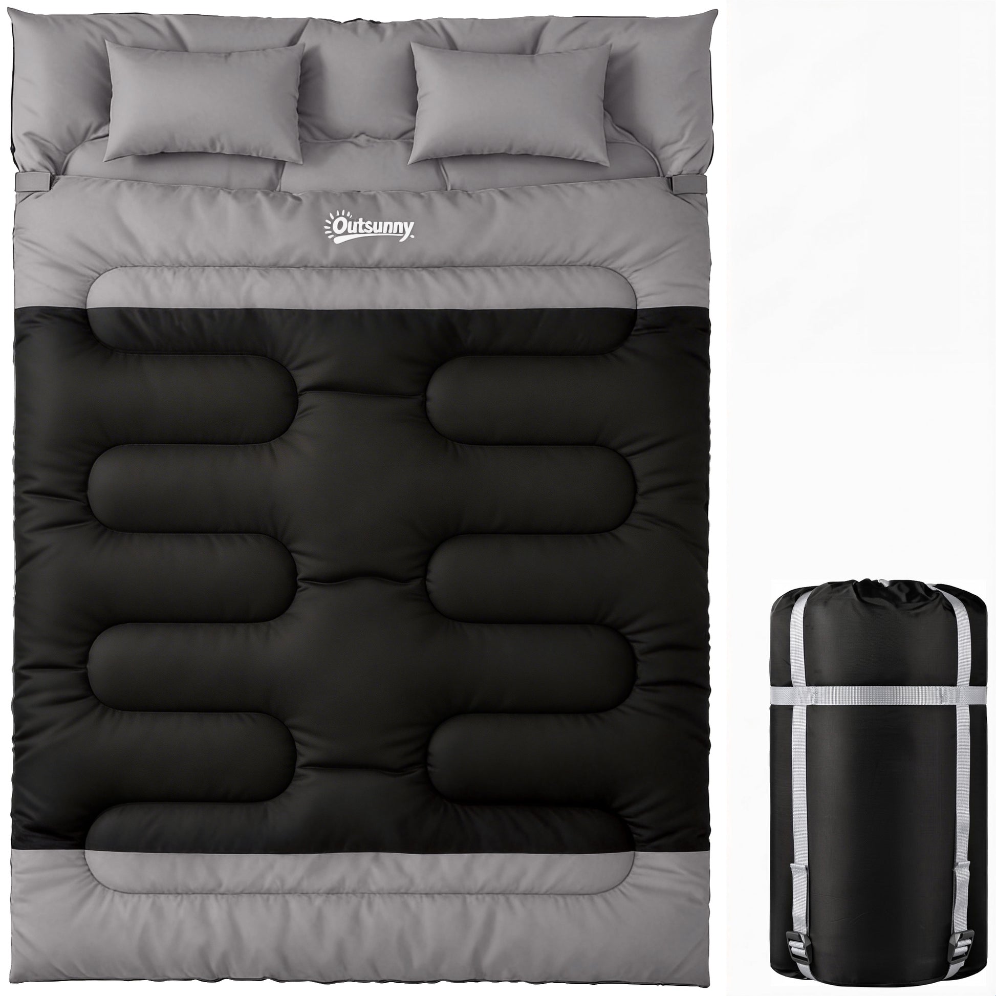 Double Sleeping Bag with 2 Pillows (2)