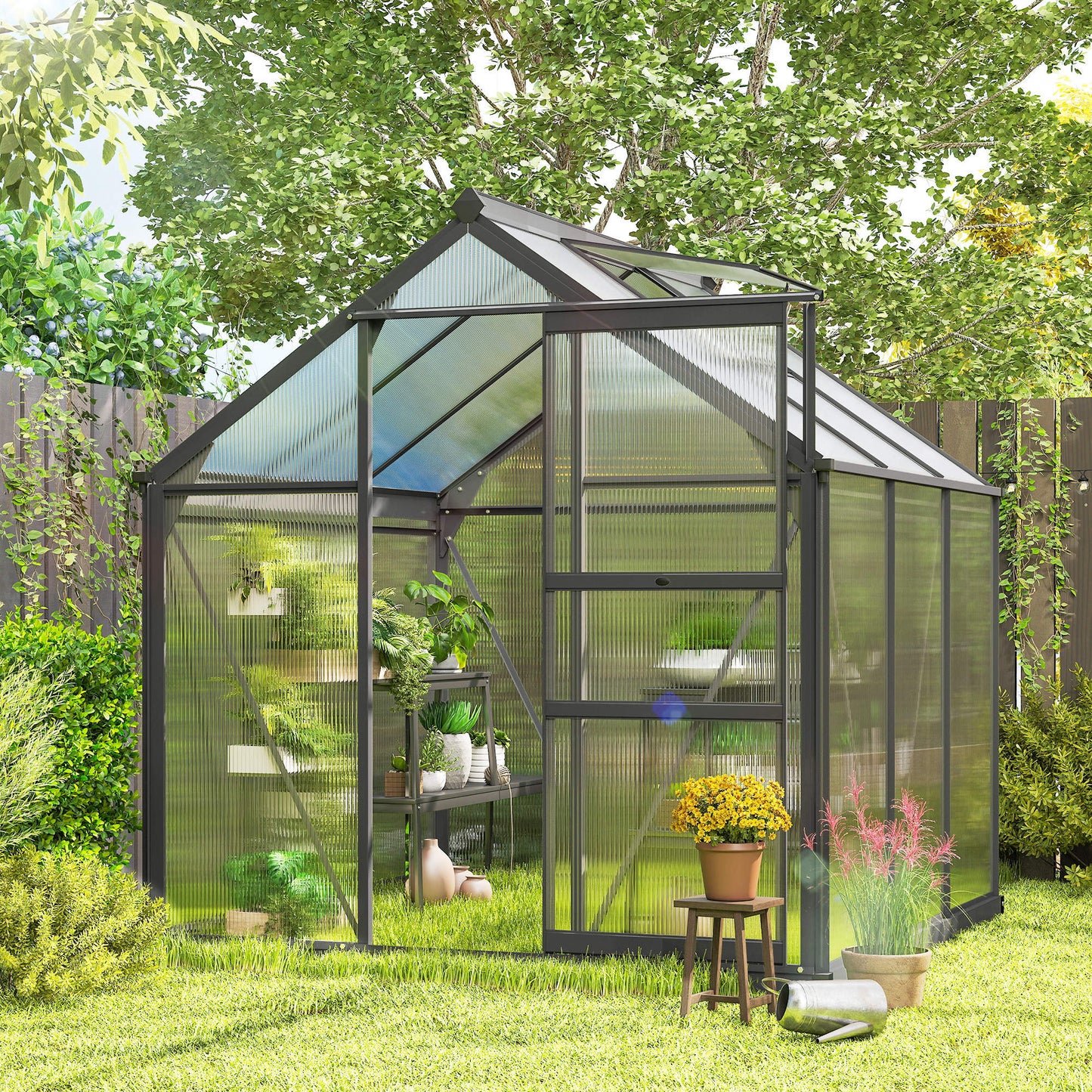 6 x 6ft Polycarbonate Greenhouse (1)