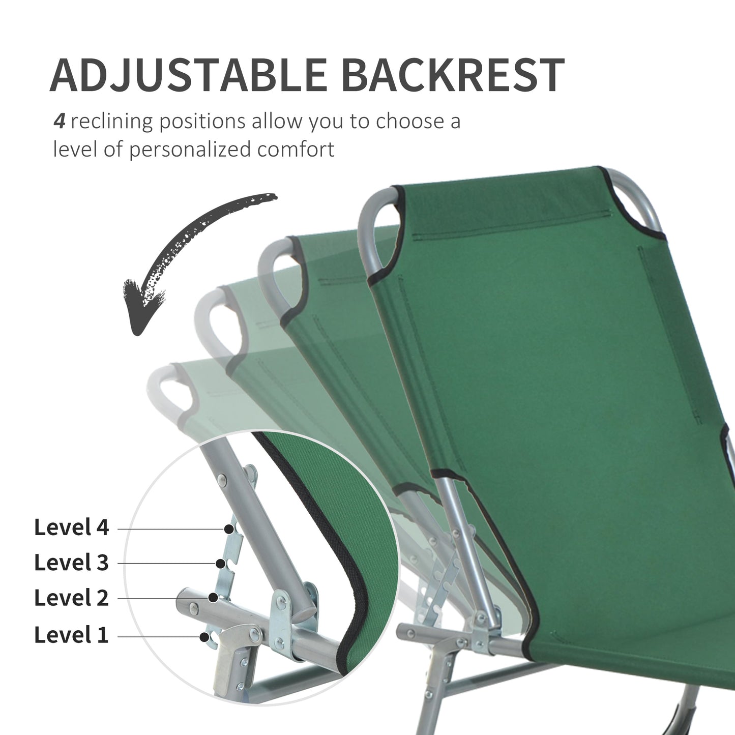 Reclining Sun Lounger Chair Folding Camping Bed