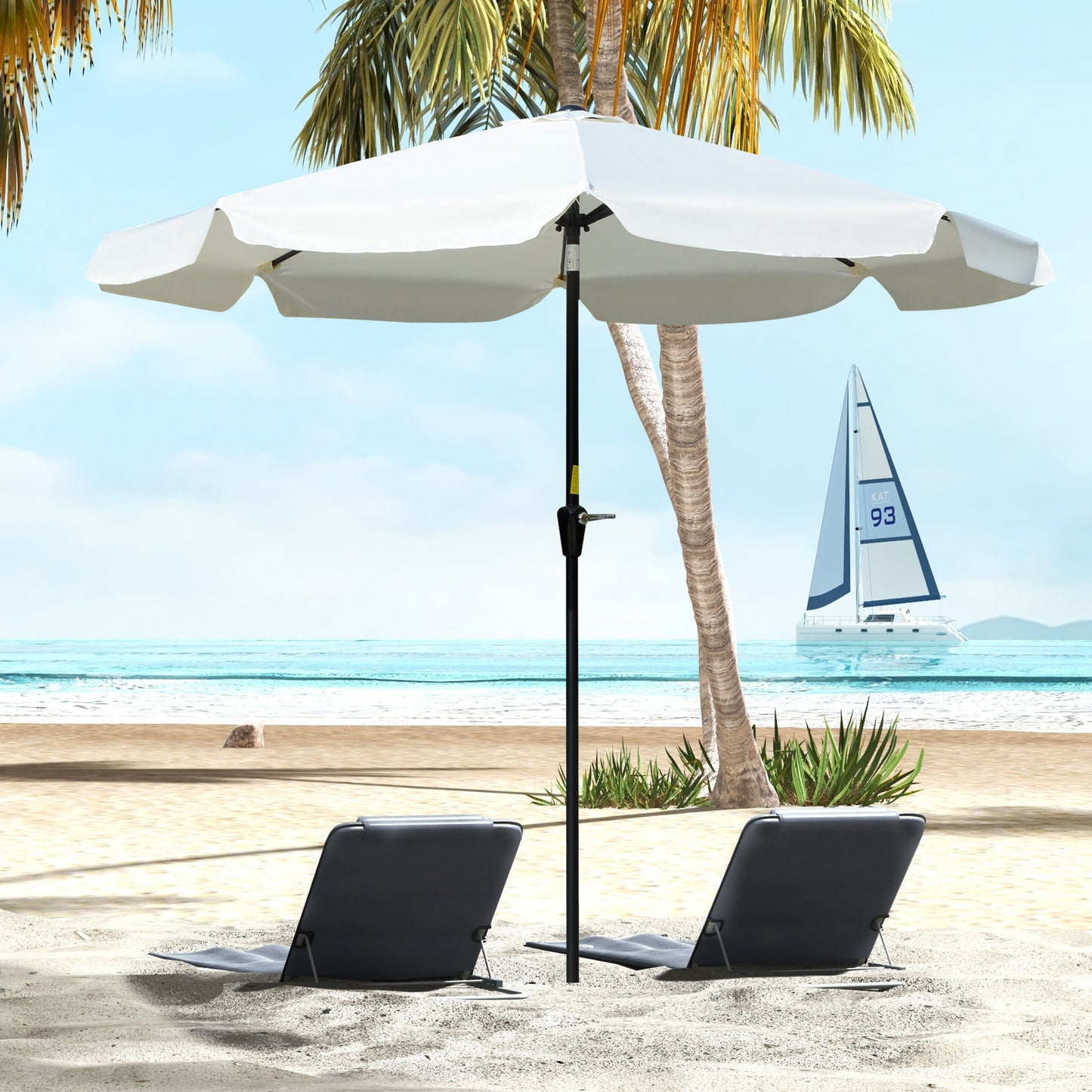 2.7m Patio Parasol Garden Umbrellas with Aluminium Pole