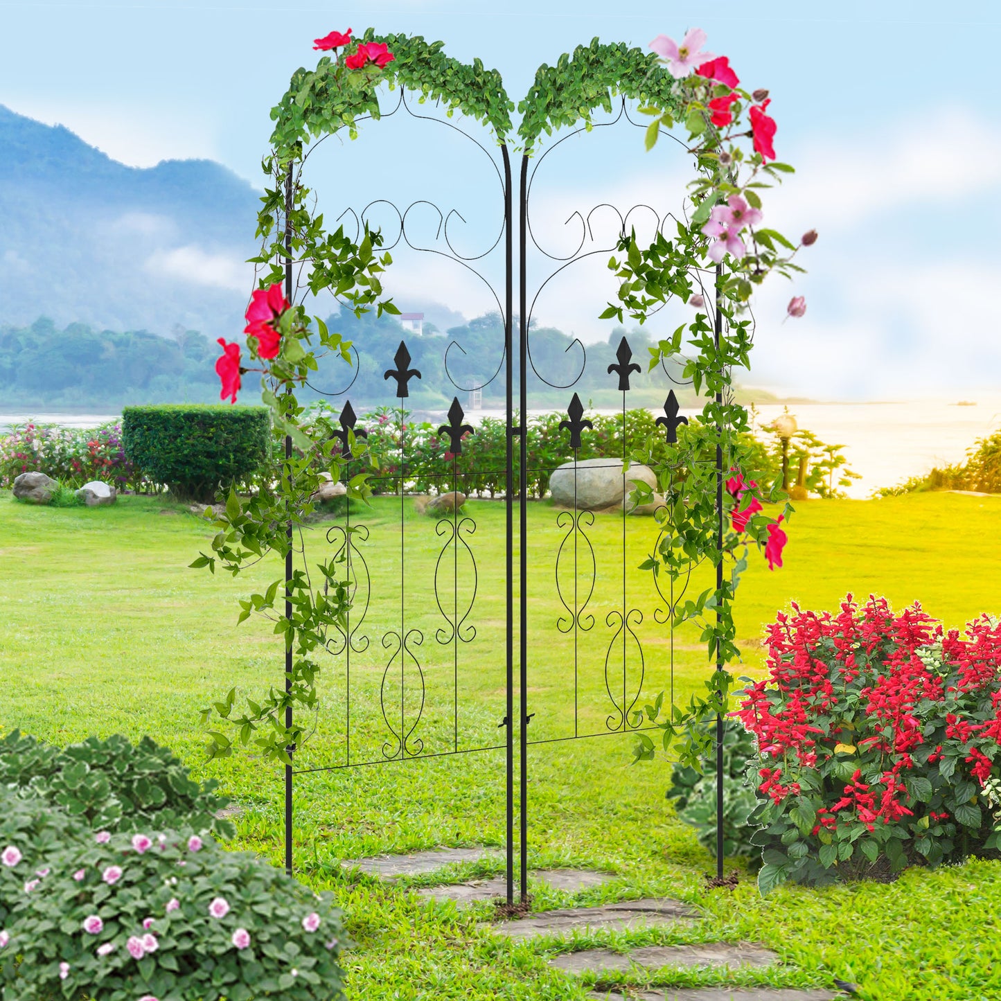 Metal Trellis Set of 2, Garden Trellis (1)