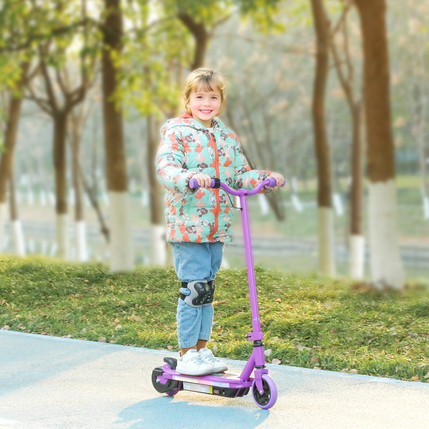 Electric Scooter for Kids 6-14 Years, with Colourful Lights