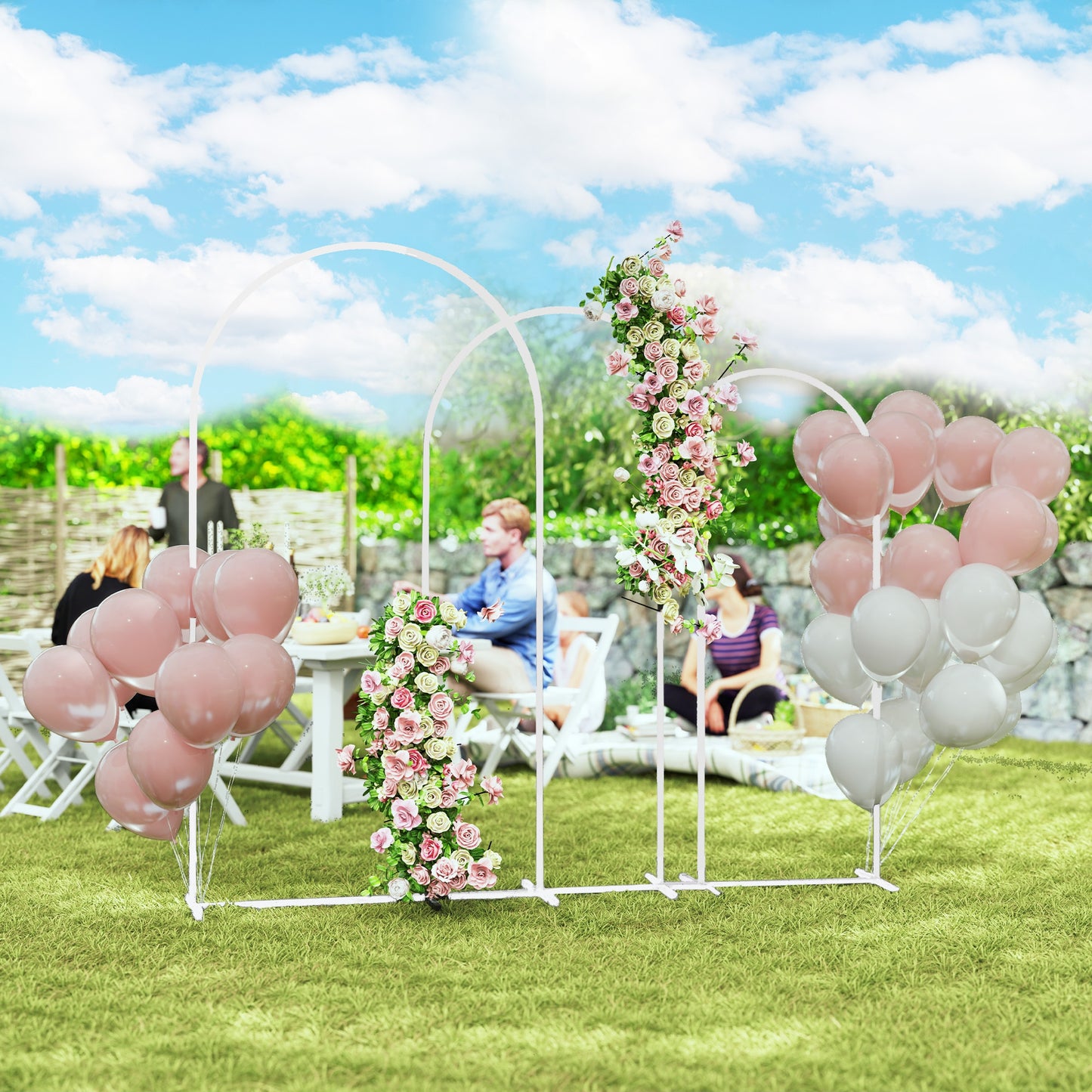 Wedding Arch Frame Set, Metal Balloon Arch Stand Set