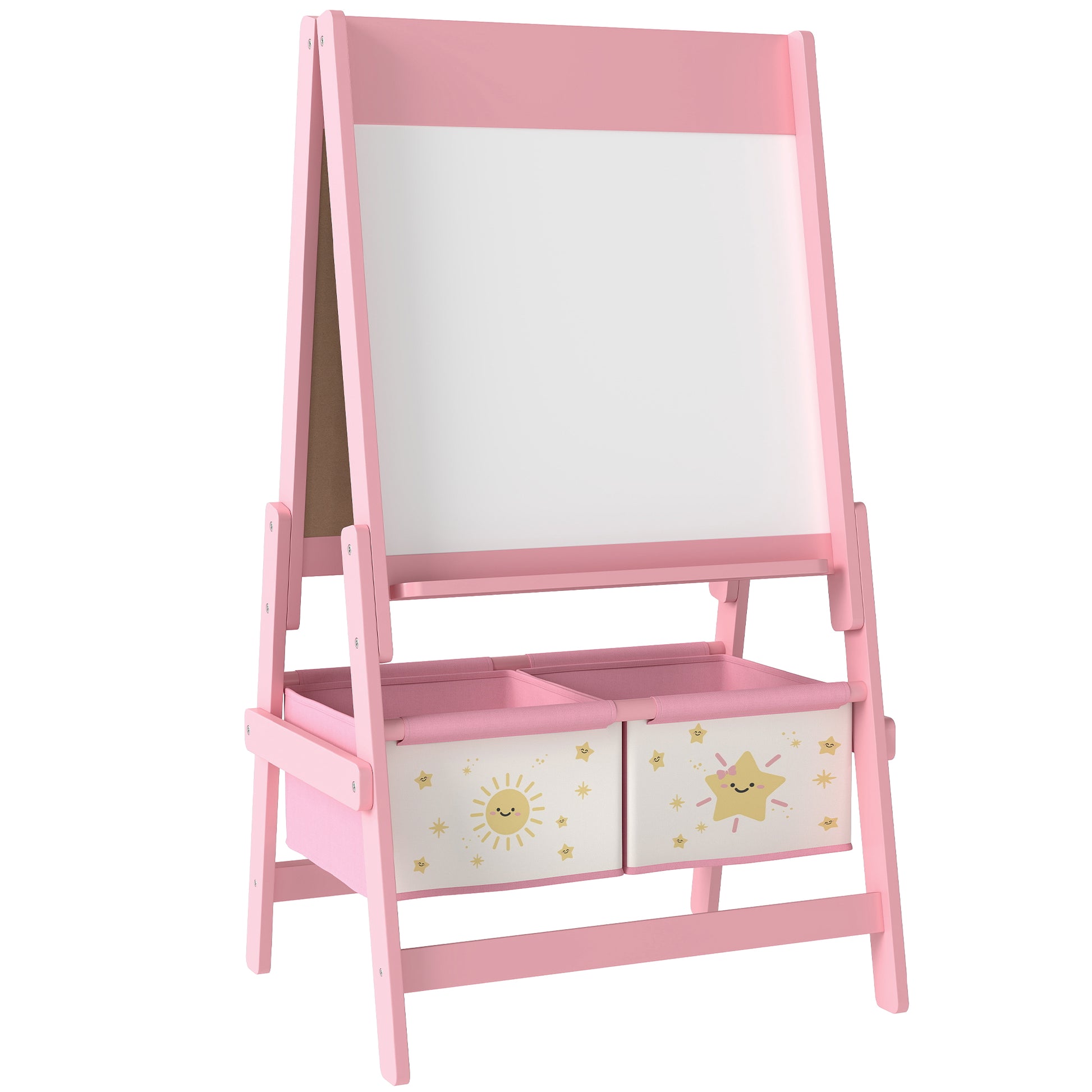 Art Easel for Kids, Double-Sided Whiteboard/Blackboard
