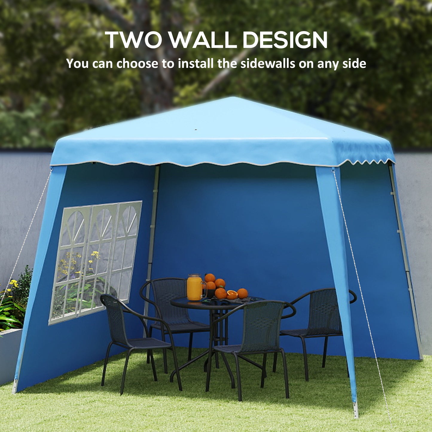 2.4 x 2.4m Two Wall Pop Up Gazebo