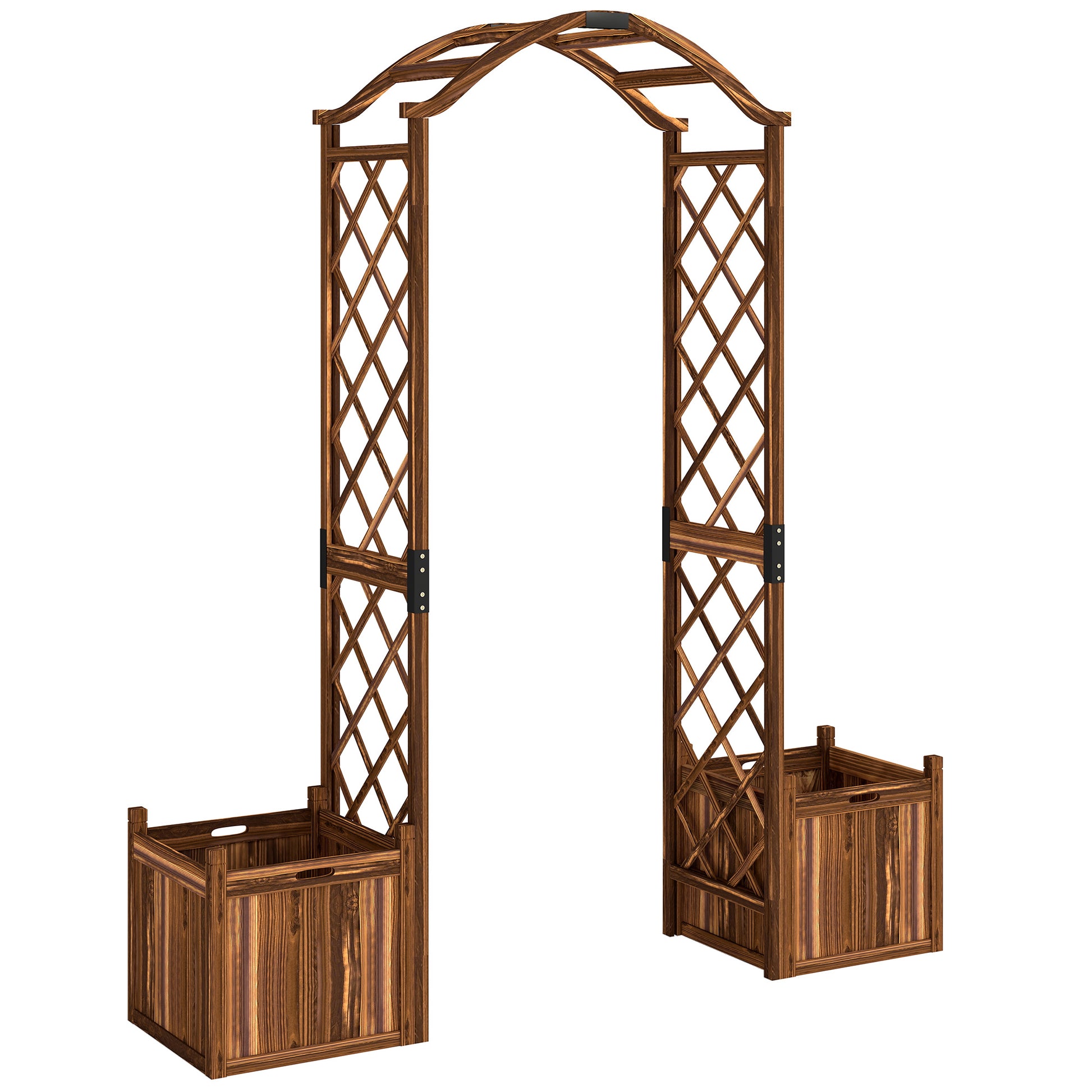 Wooden Garden Arch with 2 Planter Boxes