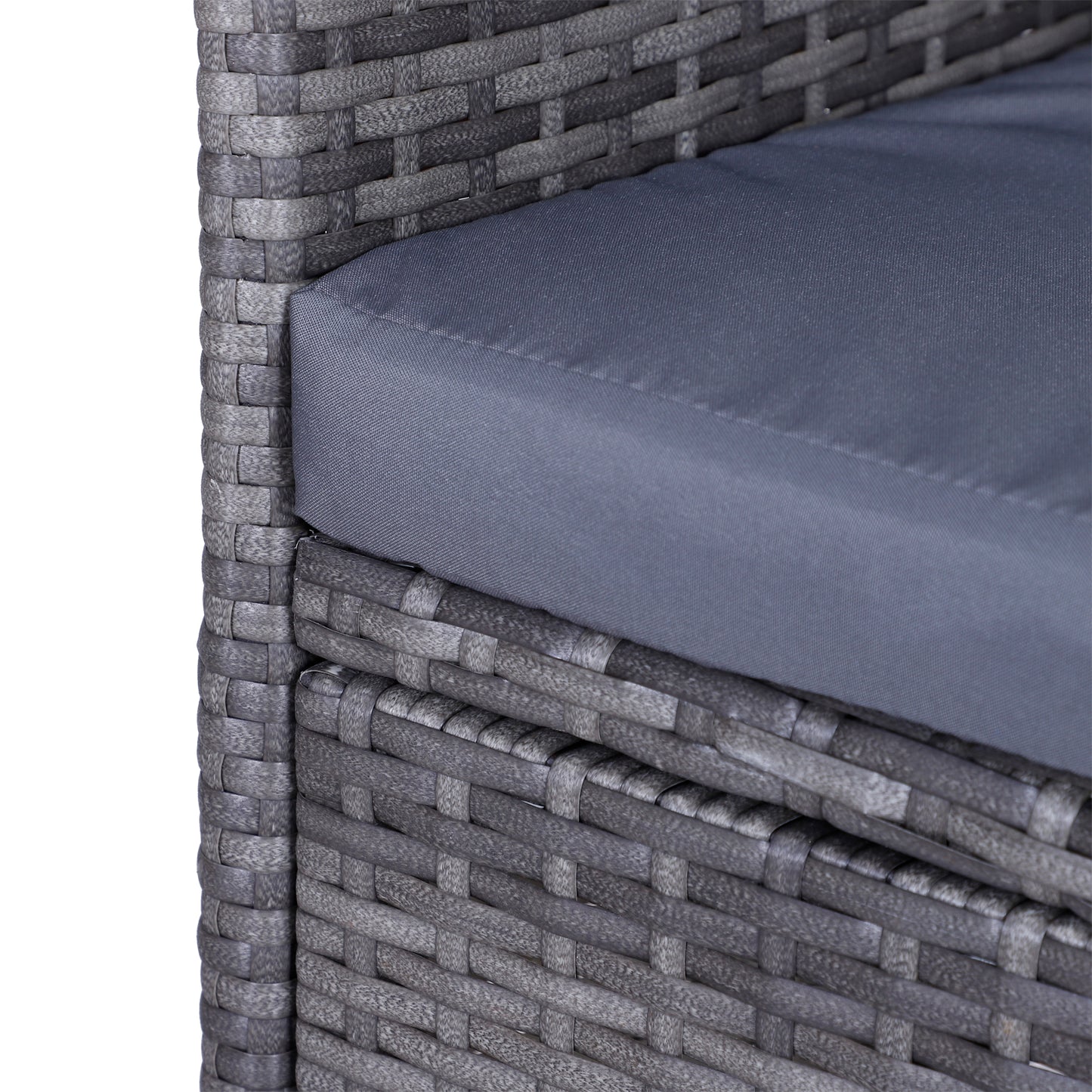 2-Seater PE Rattan Outdoor Garden Bench w/ Centre Table