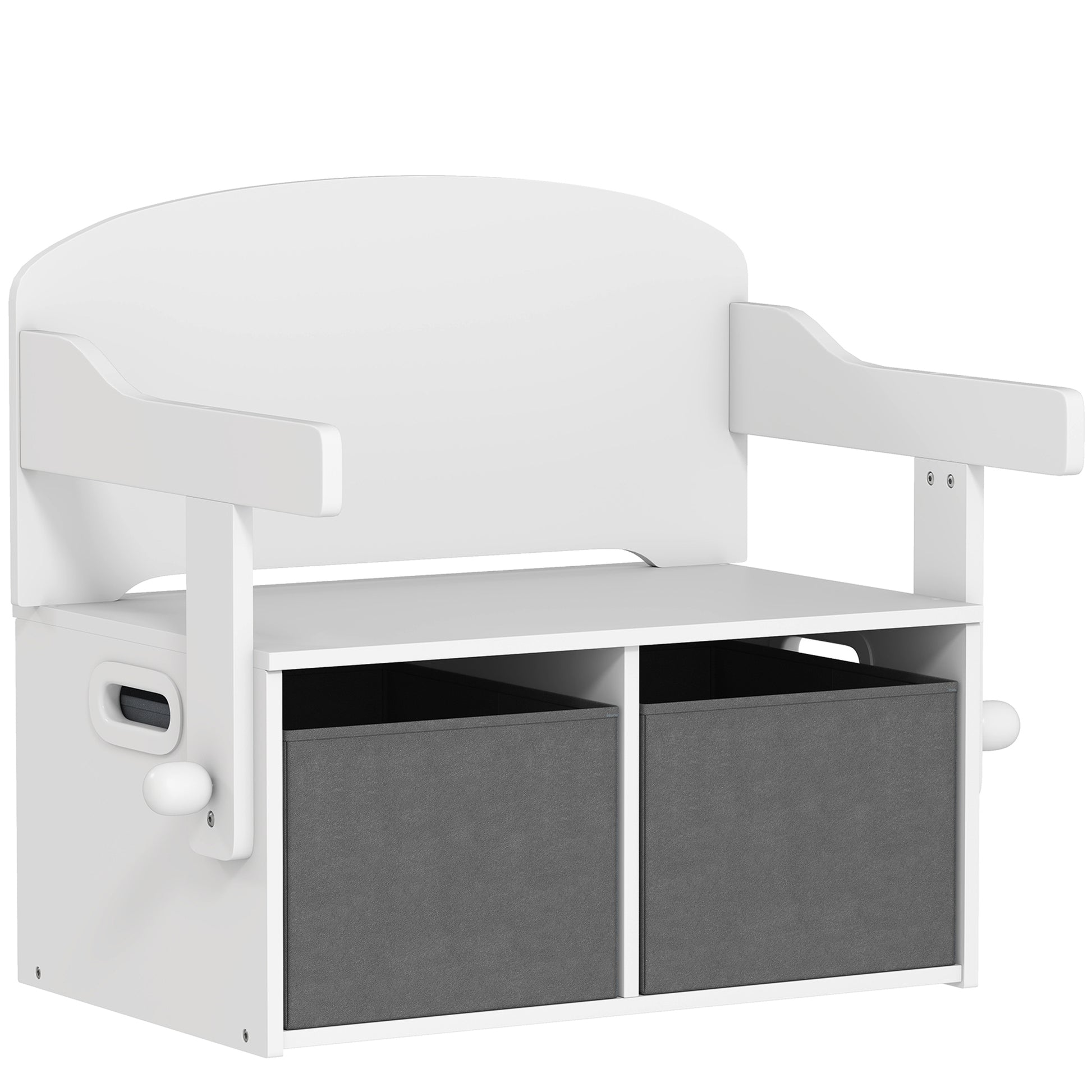 3 in 1 Kids Storage Bench, Convertible Children Table and Chair Set