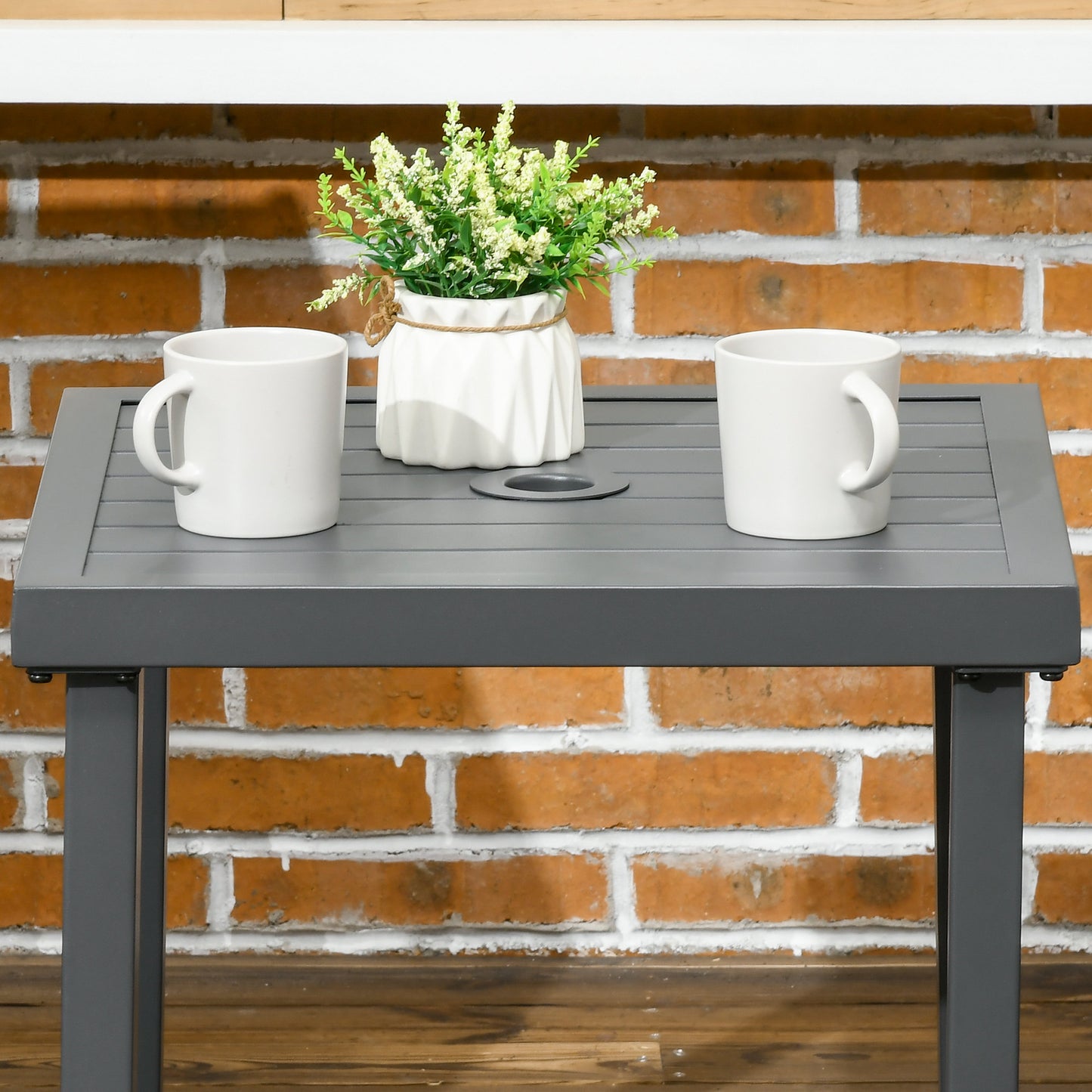 Garden Side Table, 51x51cm Square Patio Coffee Table