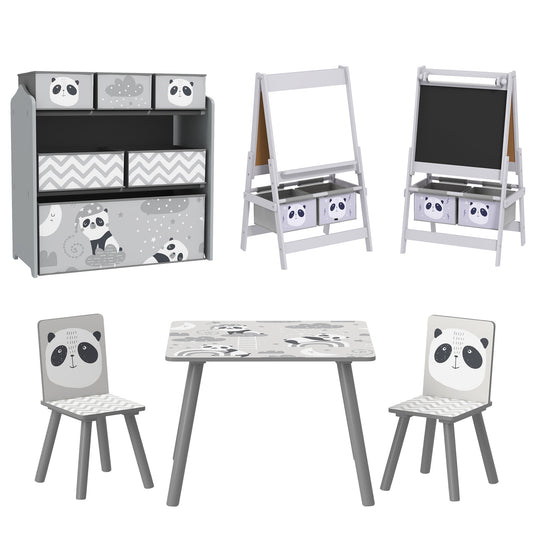Kids Table and Chairs, Kids Storage Unit and Kids Easel Set