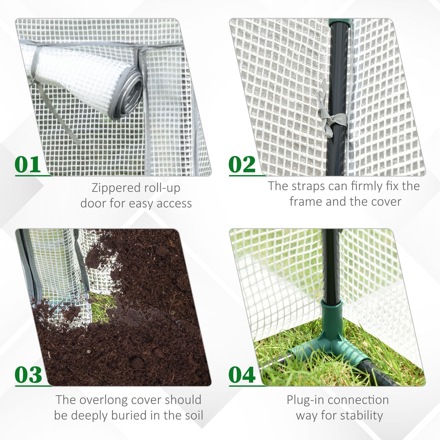 100 x 50 x 150cm Tomato Greenhouse with Roll-up Door